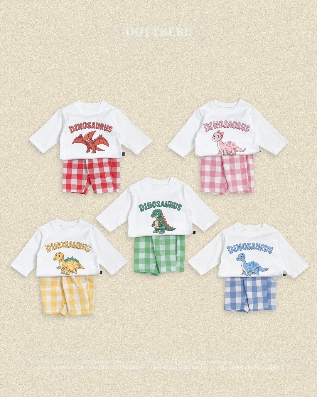 OOTT | Robot dinosaur top and bottom clothes set 