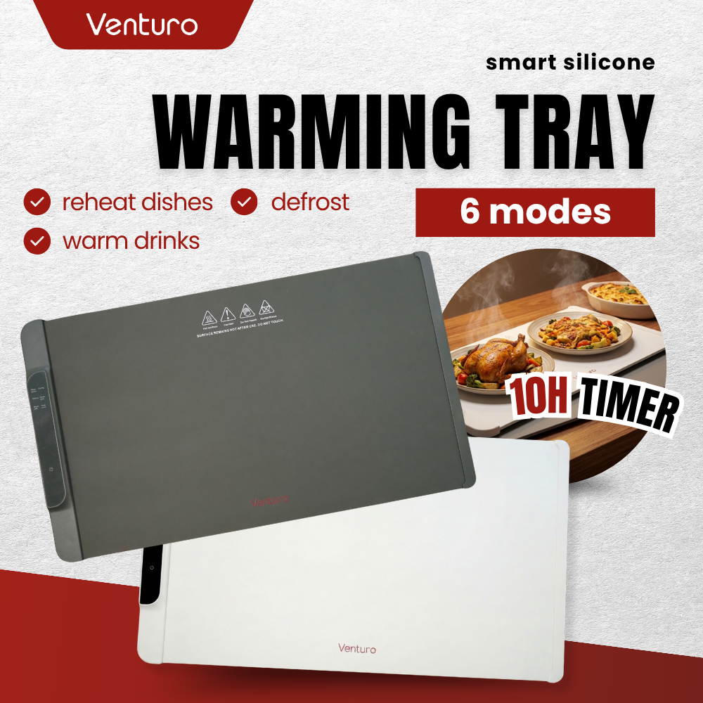 Venturo Electric Food Warmer | Food Heater | Portable Space Food Warmer | 10H Timer | LED Display | Silent Home Warmer