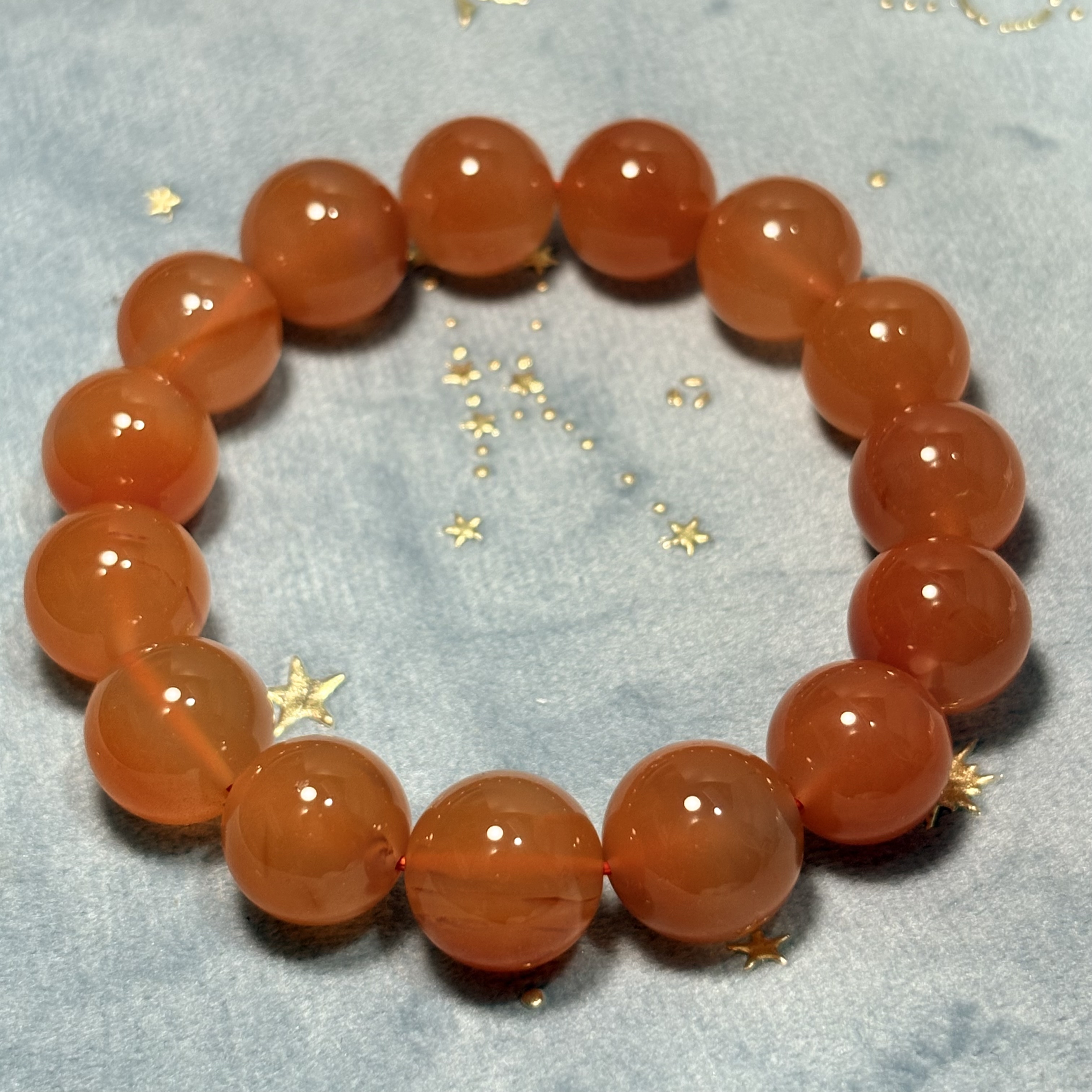 南紅瑪瑙手串 No.3109 丨規格： 14 MM珠17 cm手圈