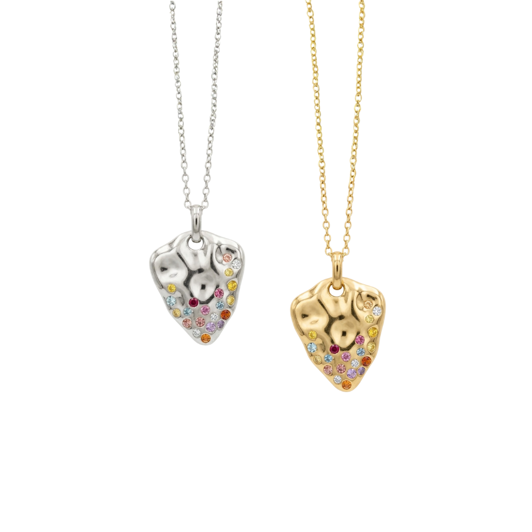 「水龍系列・法式流金・撥雲頸鏈」｜925純銀漣漪 • 細碎彩寶 • 低奢日常守護