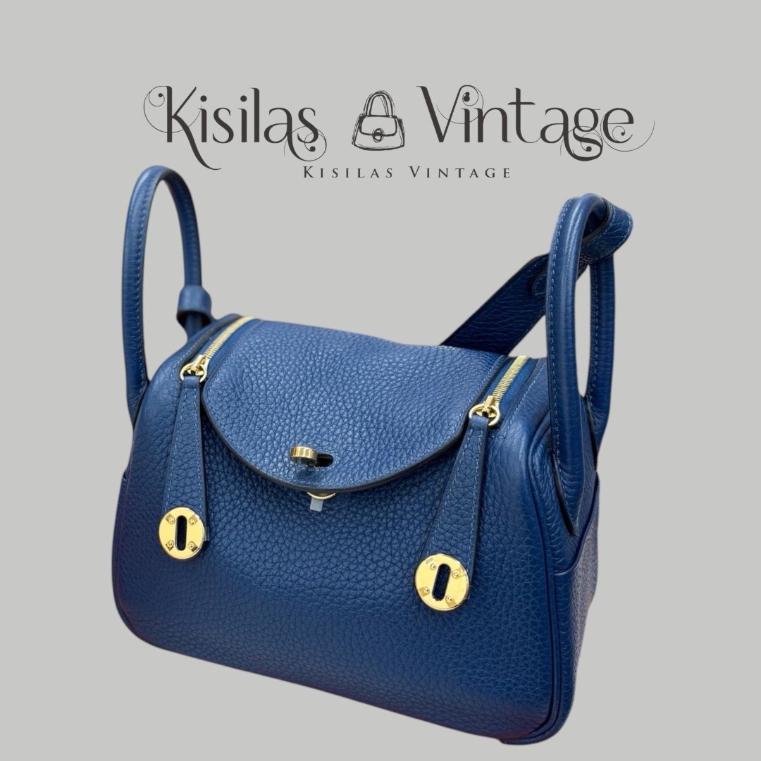 Hermes Lindy Mini 藍色金扣