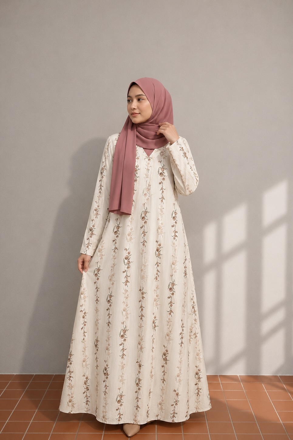 Linen Dress - Peach Berry