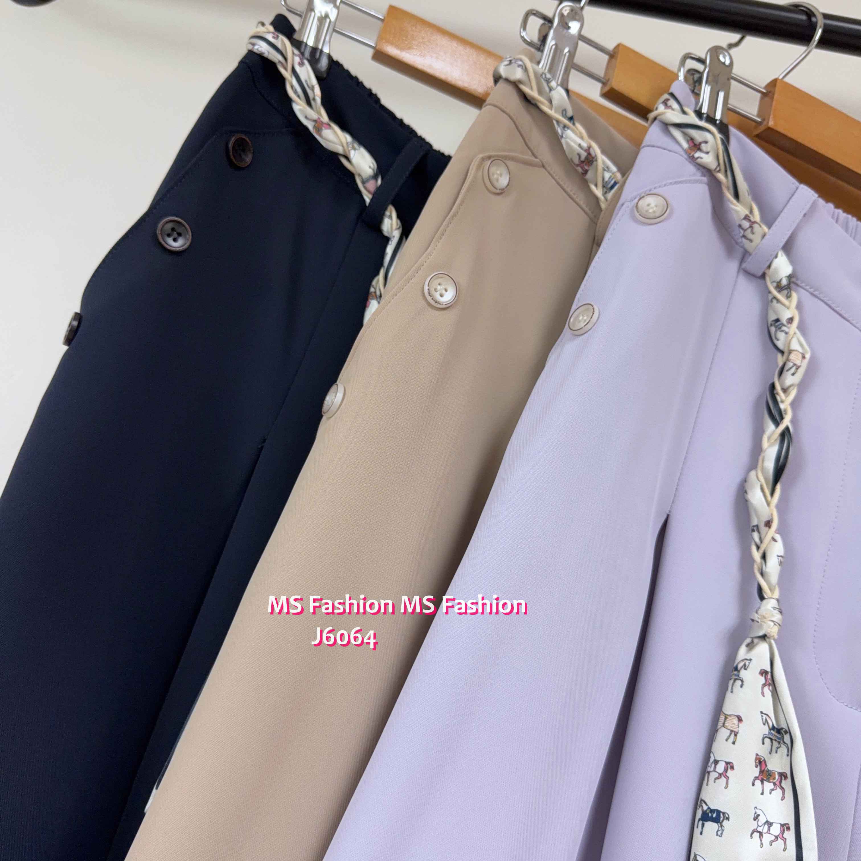 J6064 韓國🇰🇷靚料花布腰帶闊褲