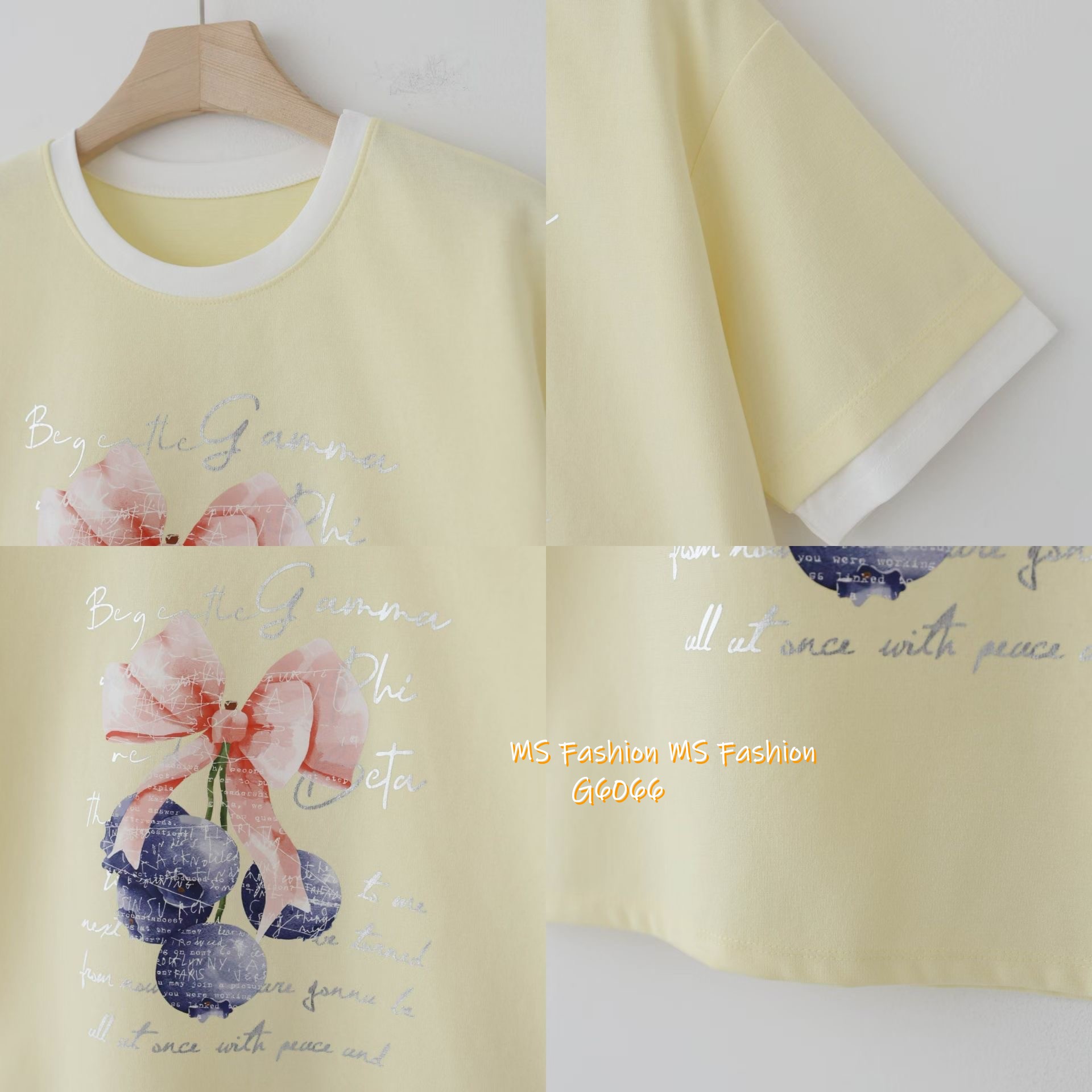 G6066 韓國🇰🇷花花字母print top