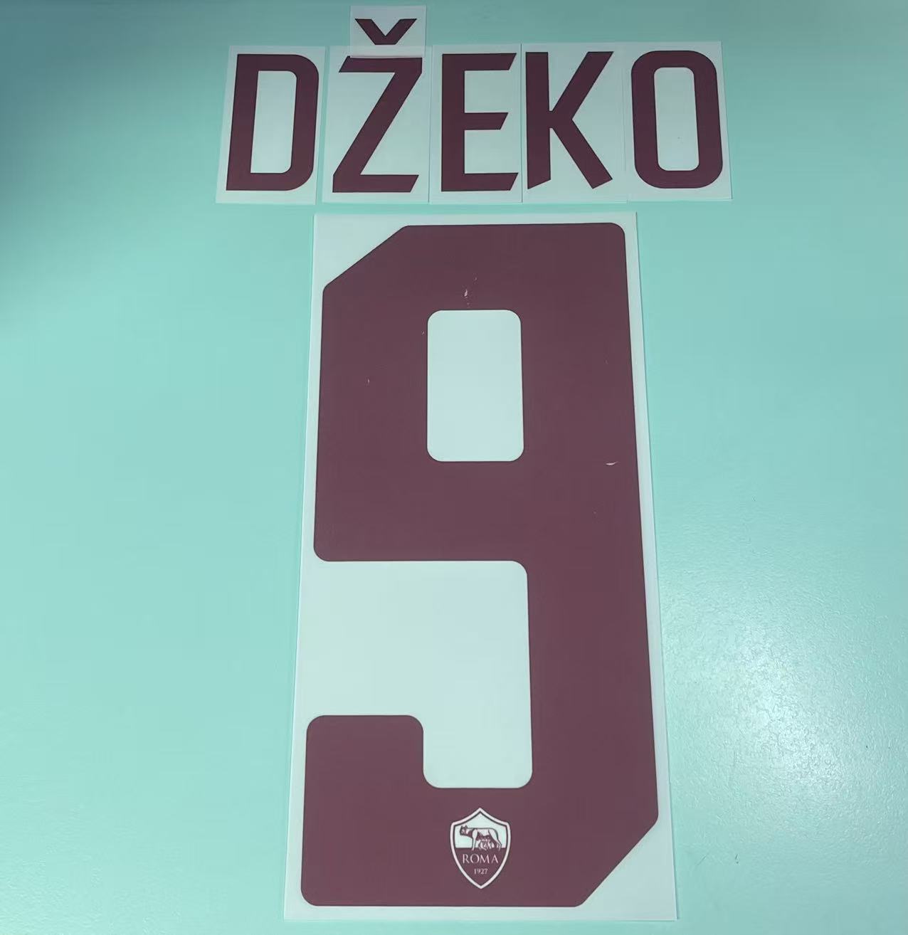2017-18 Roma Away Nameset #9 DZEKO