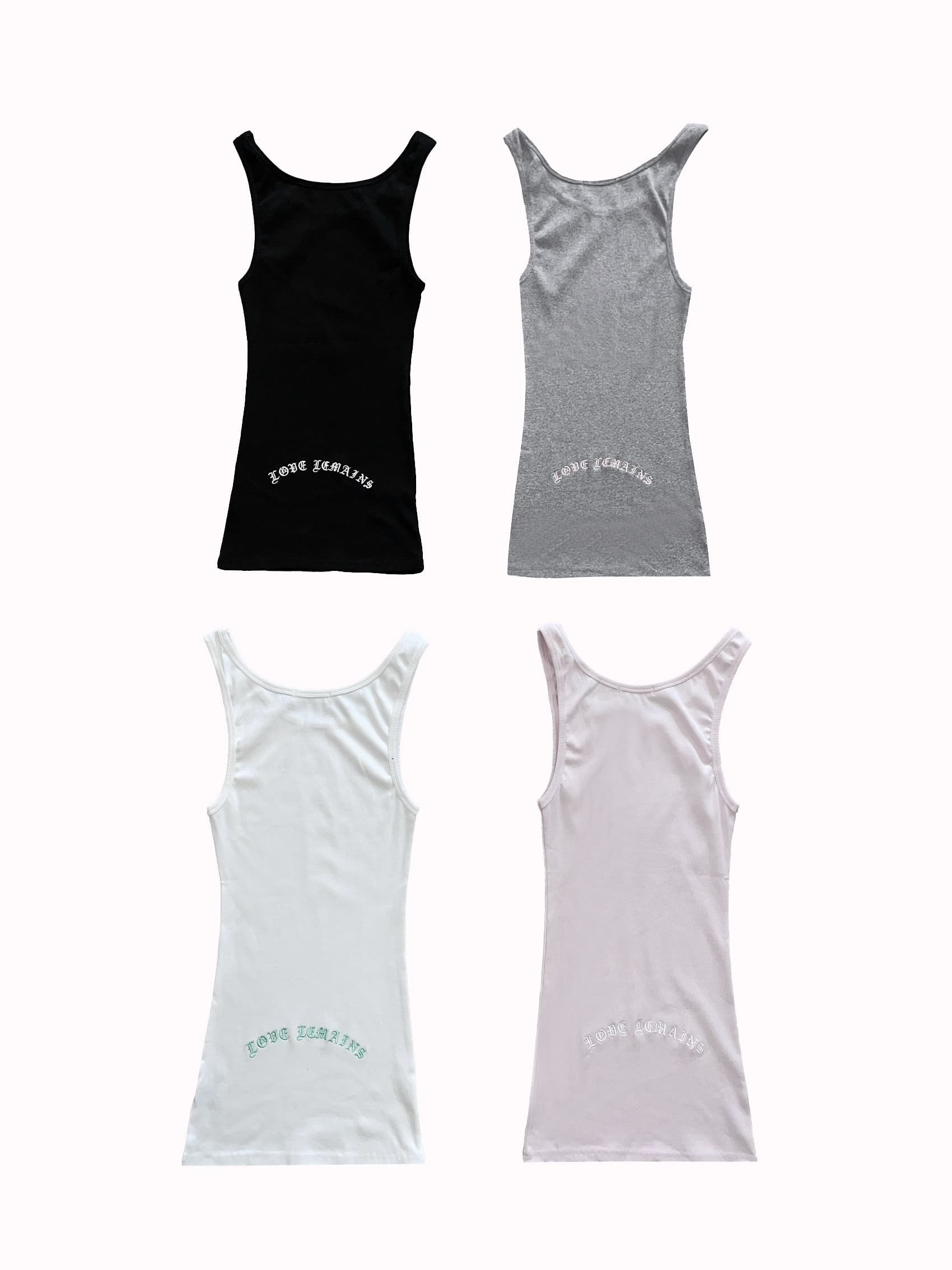 Gothic Lettering Ribbed Tank Dress