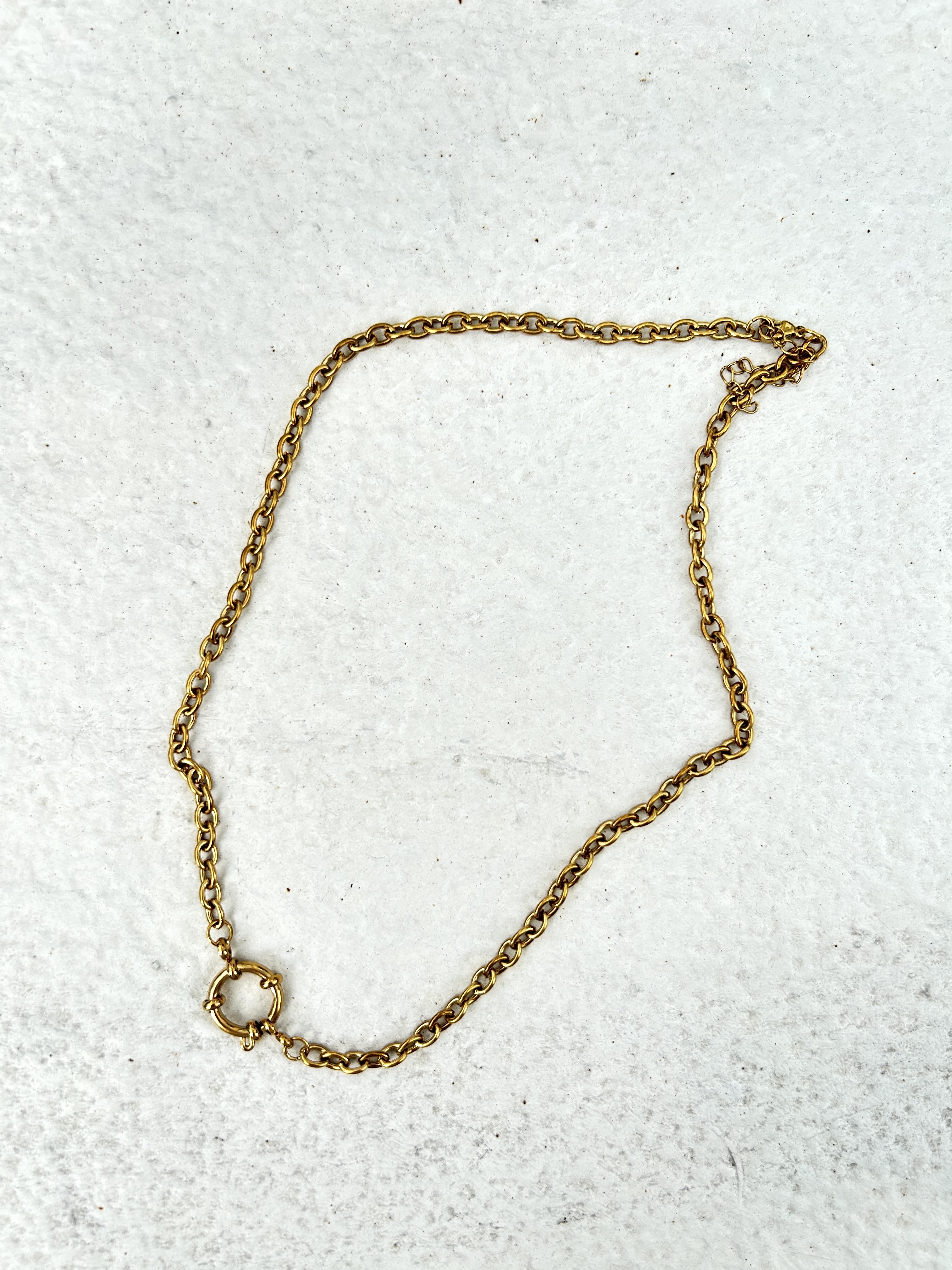 Gold small anchor stainless necklace
