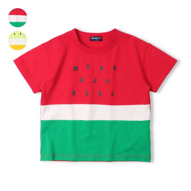 🆕【⭐訂購⭐】  日本直送🌀西瓜🍉 / 奇異果🥝 撞色短袖Tee🌀[ELCA-0227][260425]