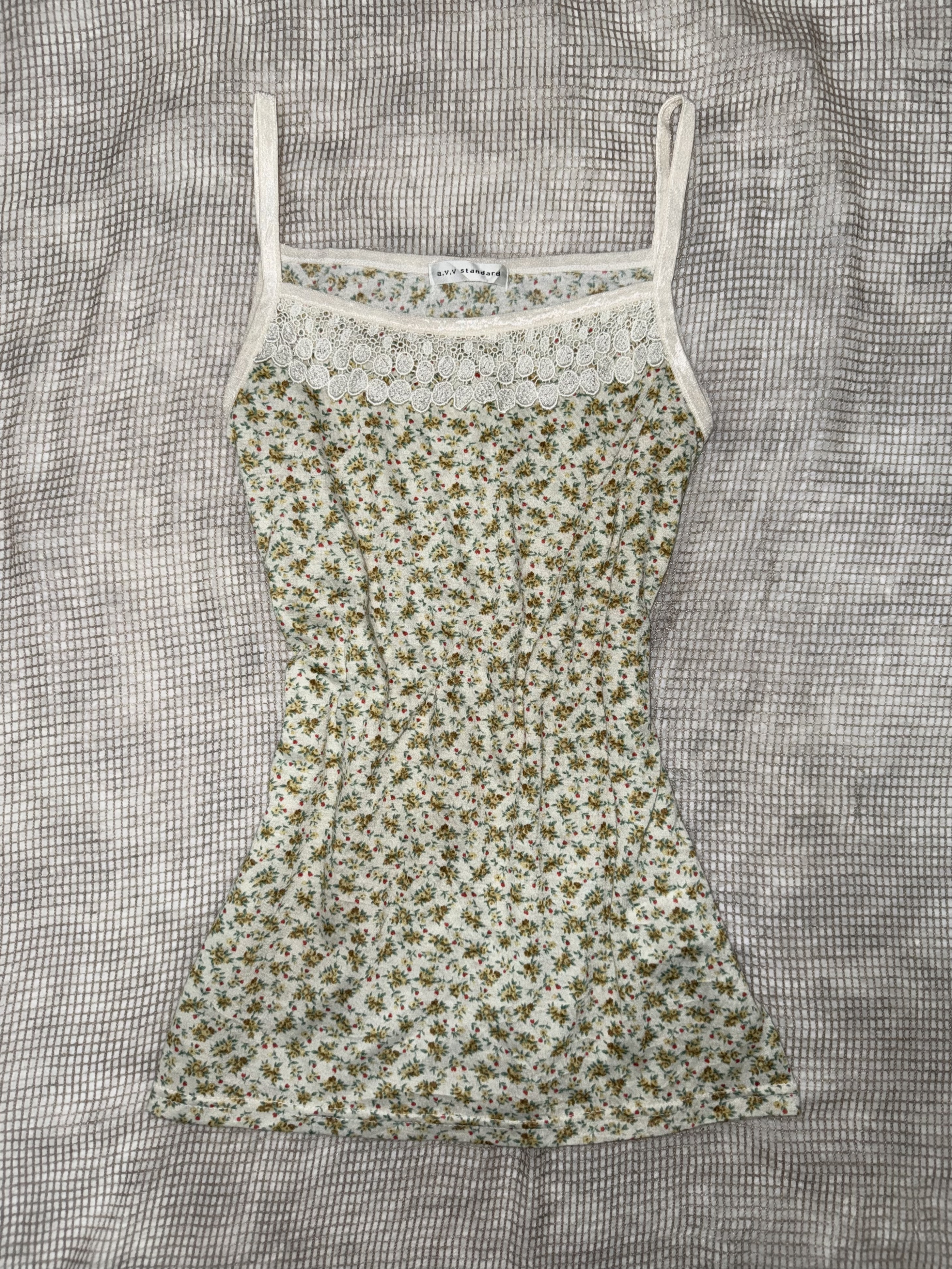 Cottagecore Lace-Accented Floral Camisole