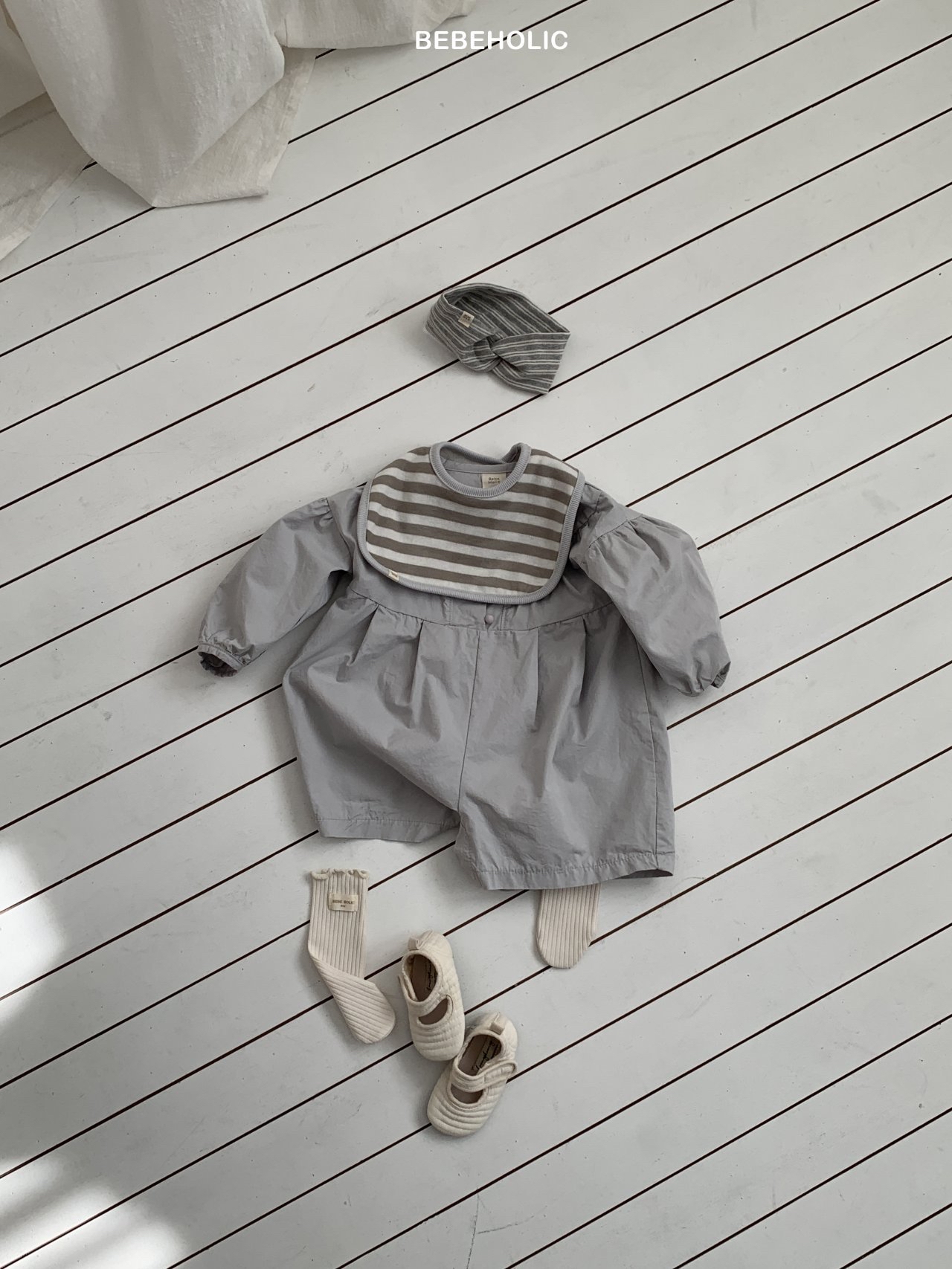 🌸預訂 韓國直送🌸🇰🇷BEBEHOLIC三色簡約寬鬆長袖連身褲