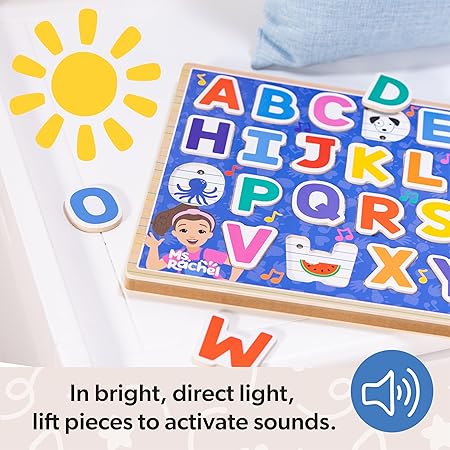 美國直送🇺🇸Melissa & Doug Ms. Rachel 木製拼音字母聲音拼圖,附燈光啟動音效