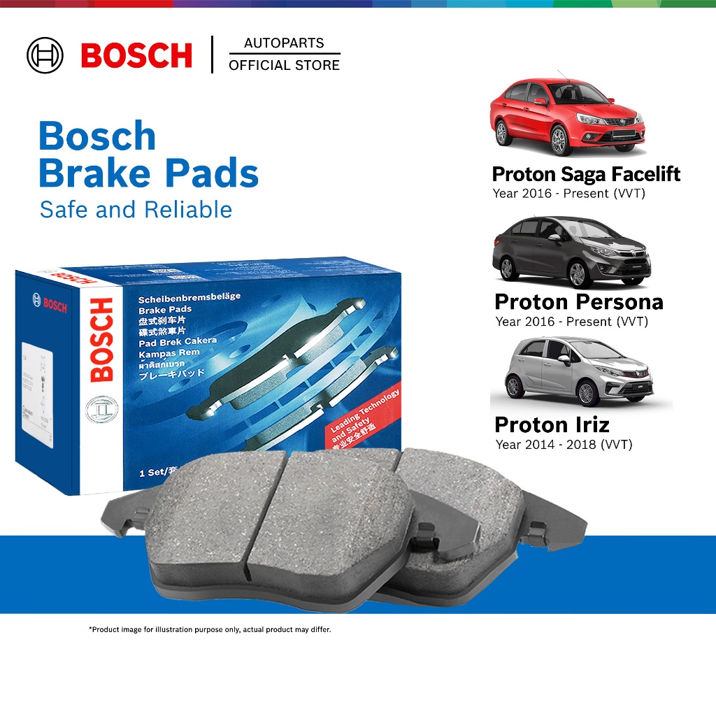 Bosch Ceramic Front Brake Pads for Proton Saga VVT Facelift 2019 + | Persona VVT | Iriz VVT PW990525
