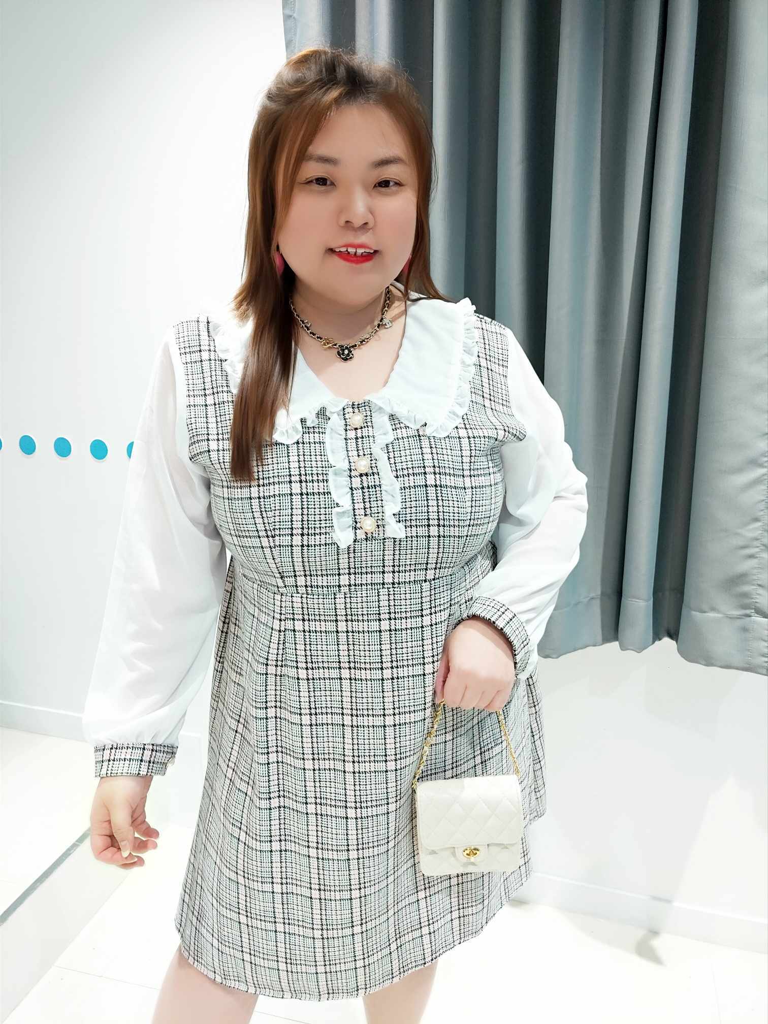 DSE15 法式领小香风连衣裙