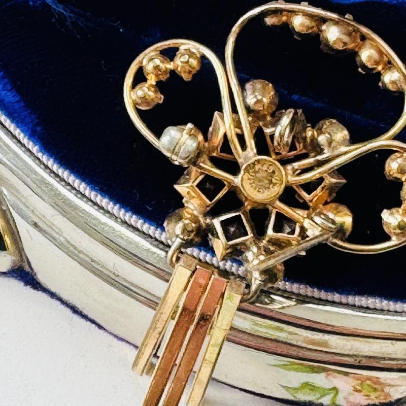 C.a. 1940s M&S 1/20 12Kt Gold Filled Elegant Motif Swinging Tassels Two-Way Brooch and Pendant(MT1805)