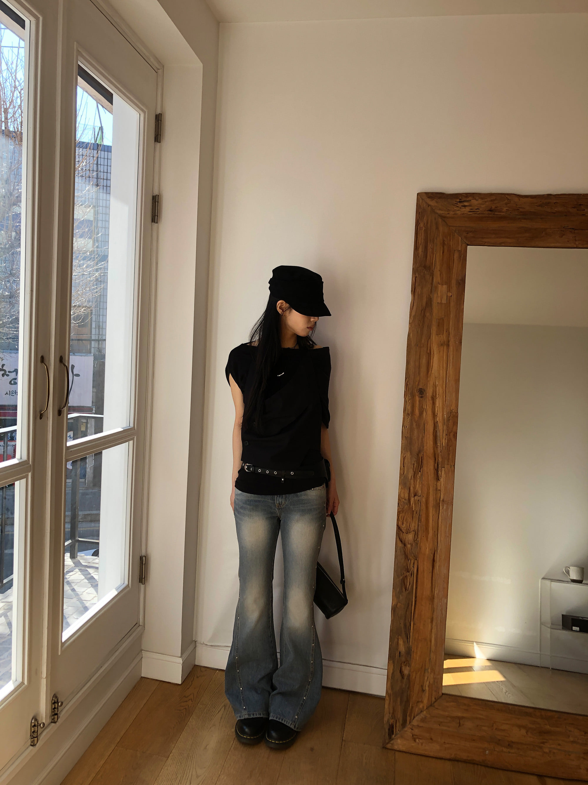 Studded Flare Denim Jeans