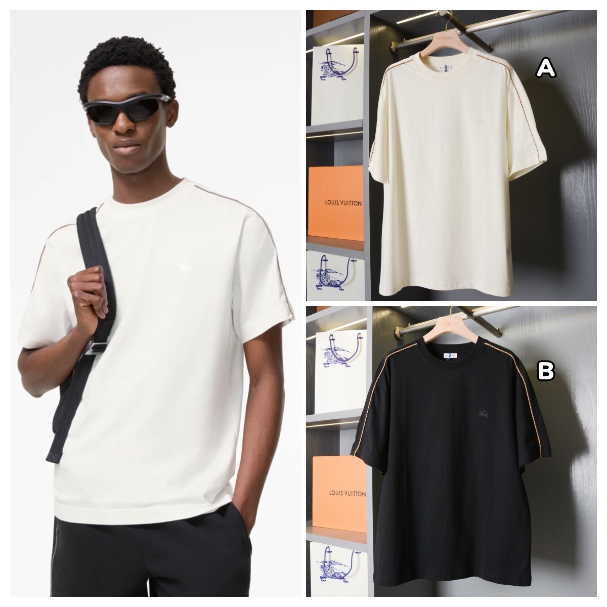 【頂級】Burberry 格子滾邊棉質T恤