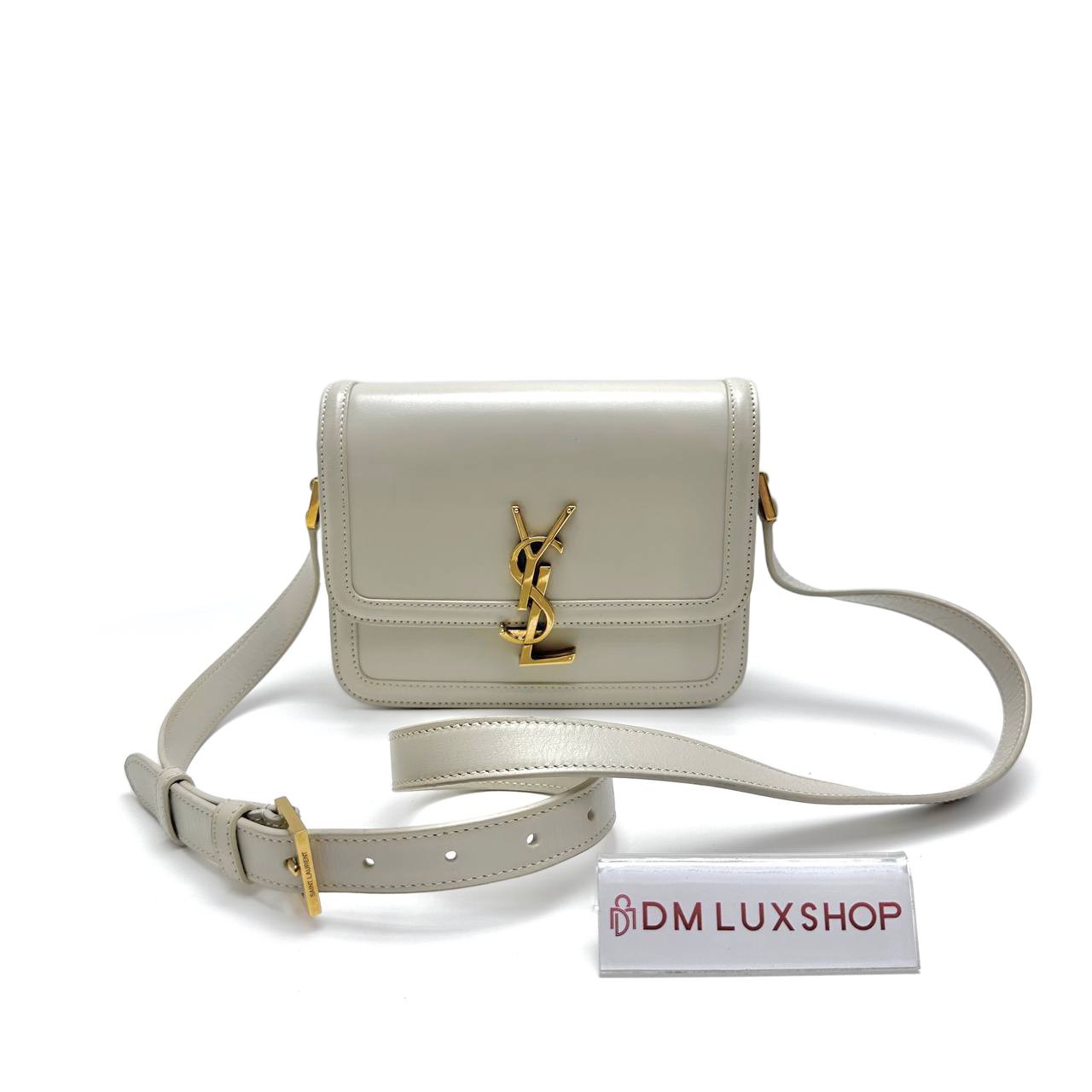 YSL Cream Calfskin Solferino Small Satchel GHW