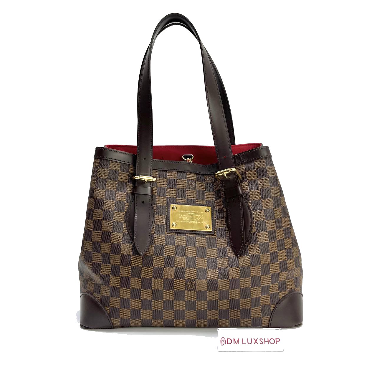 LV Damier Ebene Hampstead MM Tote Bag GHW