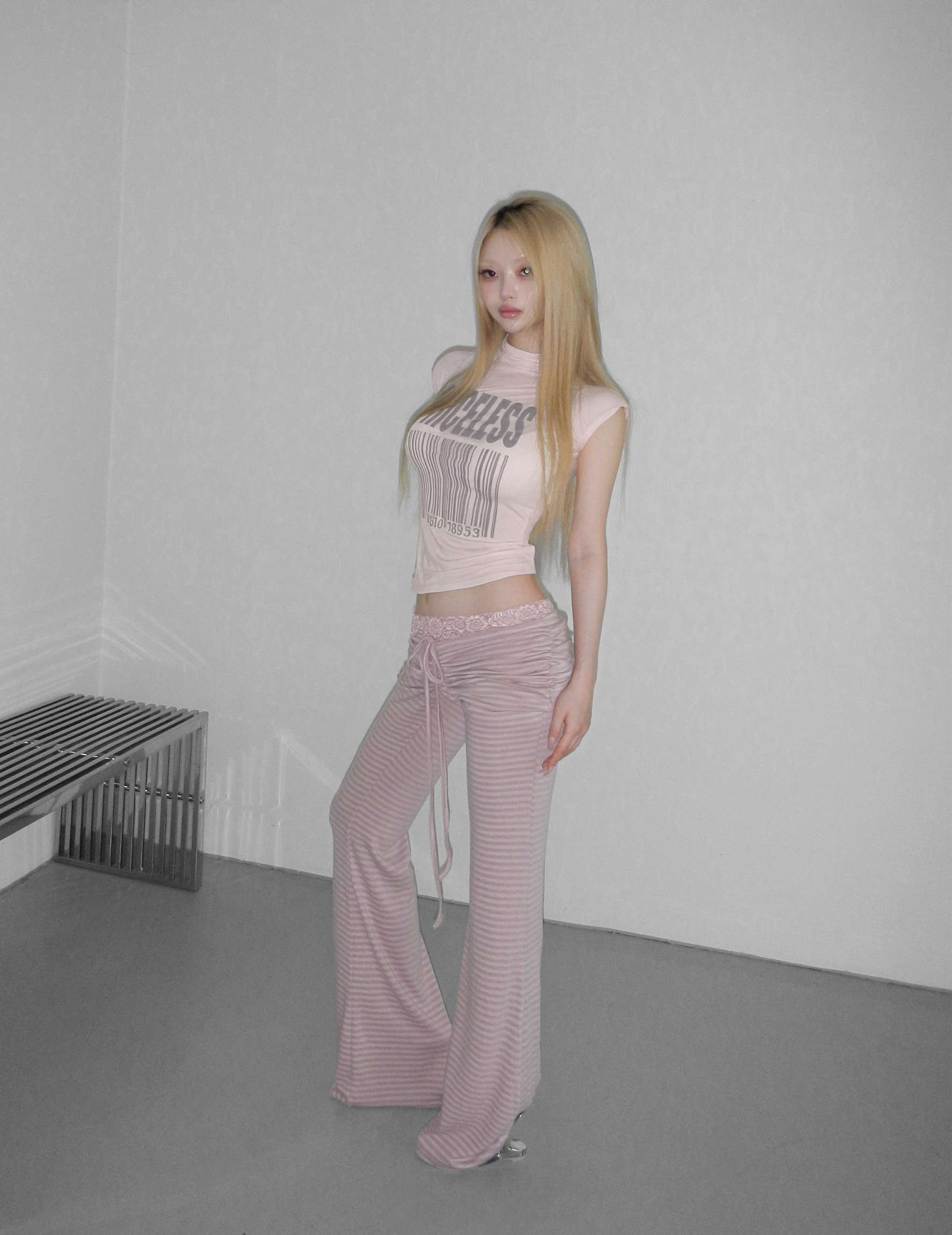 Mock Neck Slim-Fit Graphic Top