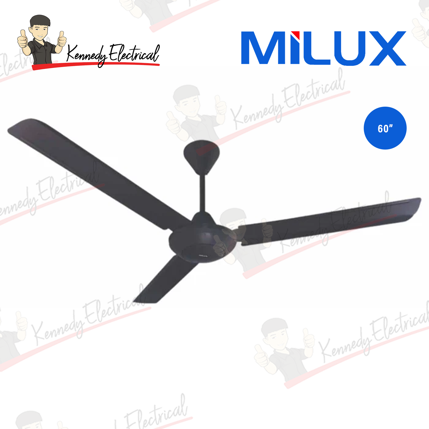 Milux 60" 95W 3-Blade Ceiling Fan (MCF-6001B)