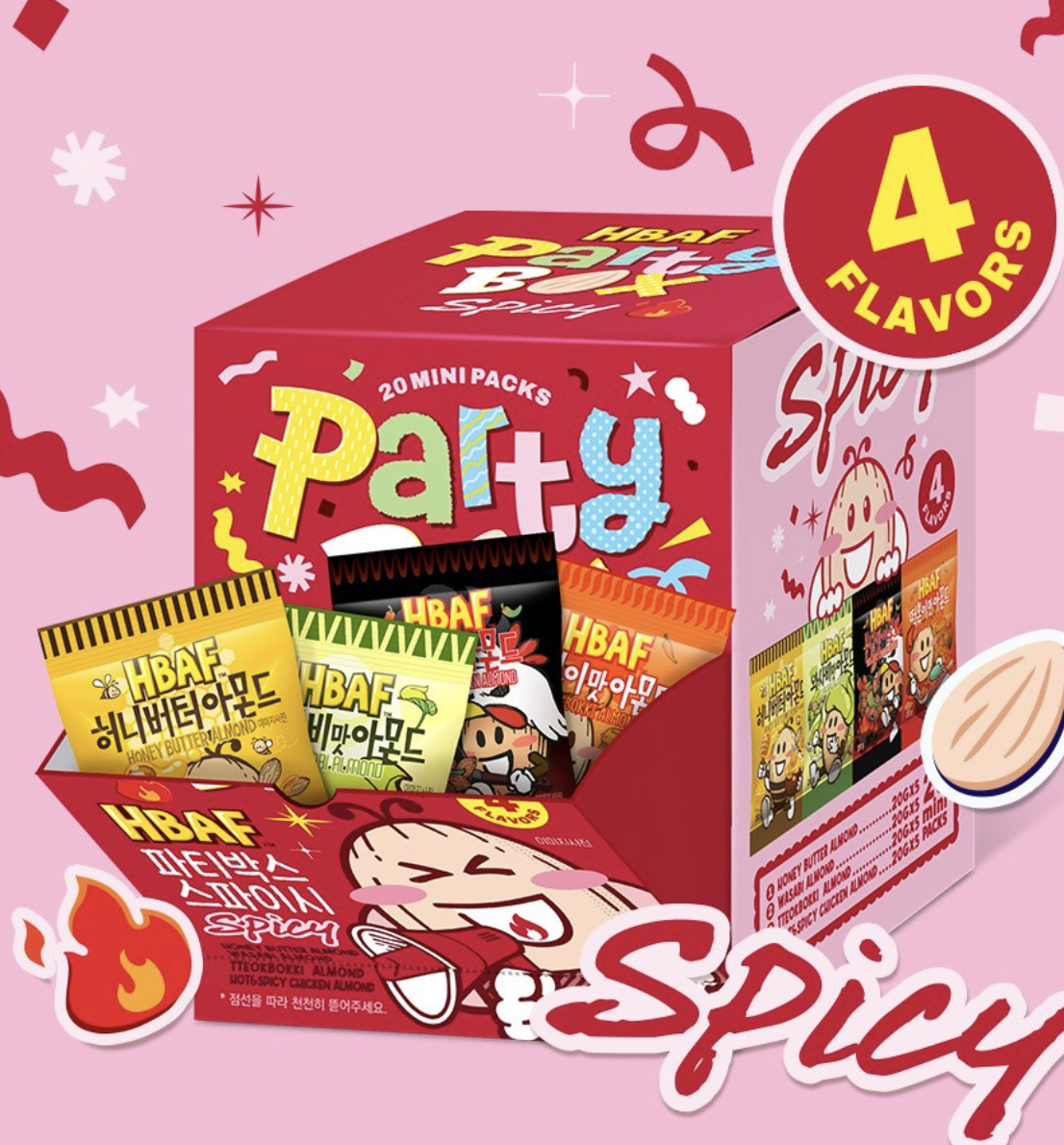 韓國 HBAF 派對必備 杏仁堅果 辣味 零食包 20包/ 盒｜Spicy Party Box
