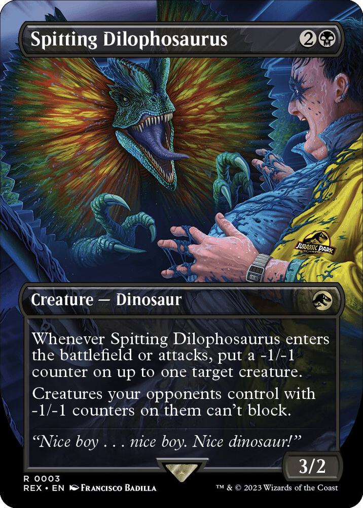 Spitting Dilophosaurus (Borderless) - Universes Beyond: Jurassic World Collection (REX)