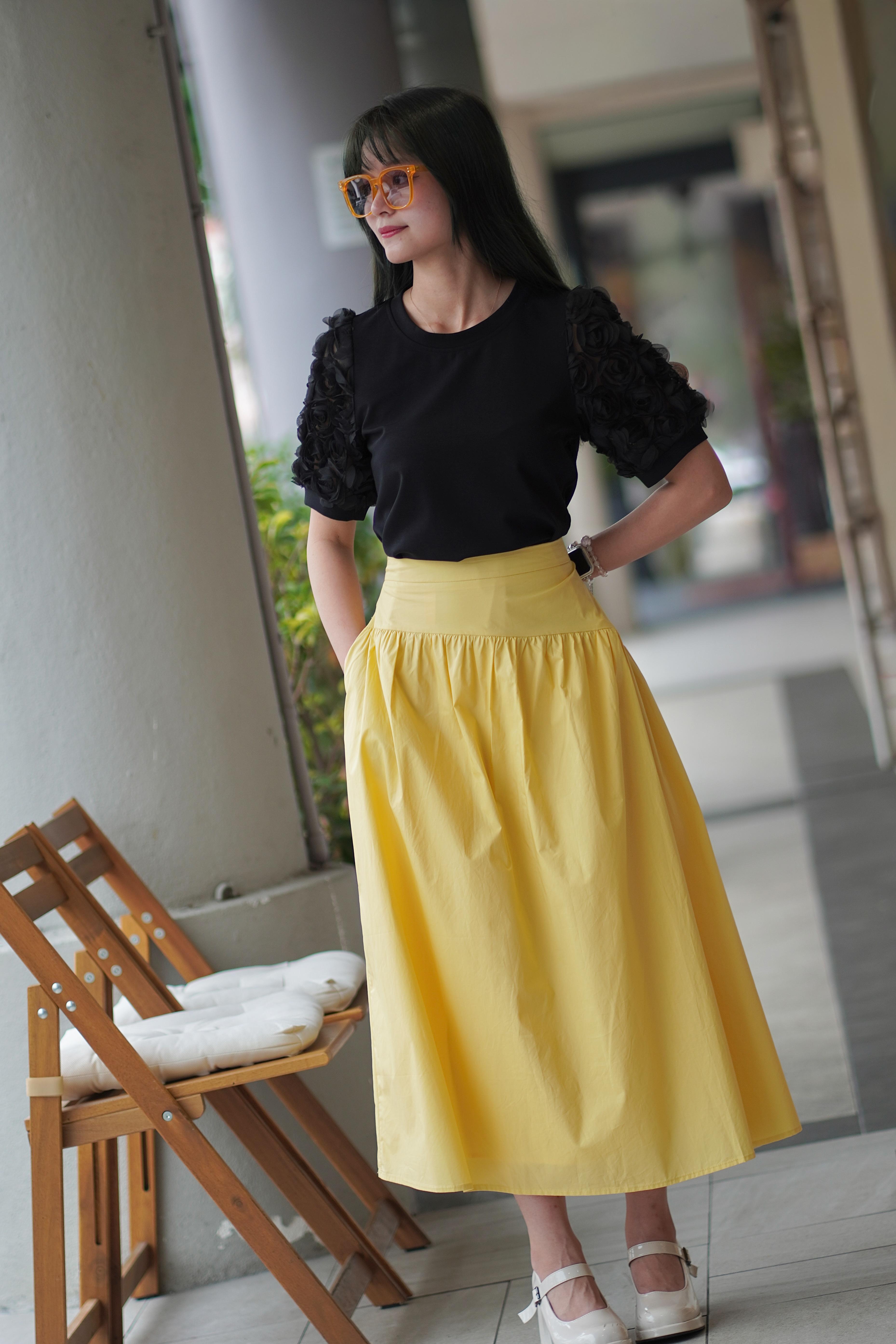 1661BS Sunny Gathered Midi Skirt