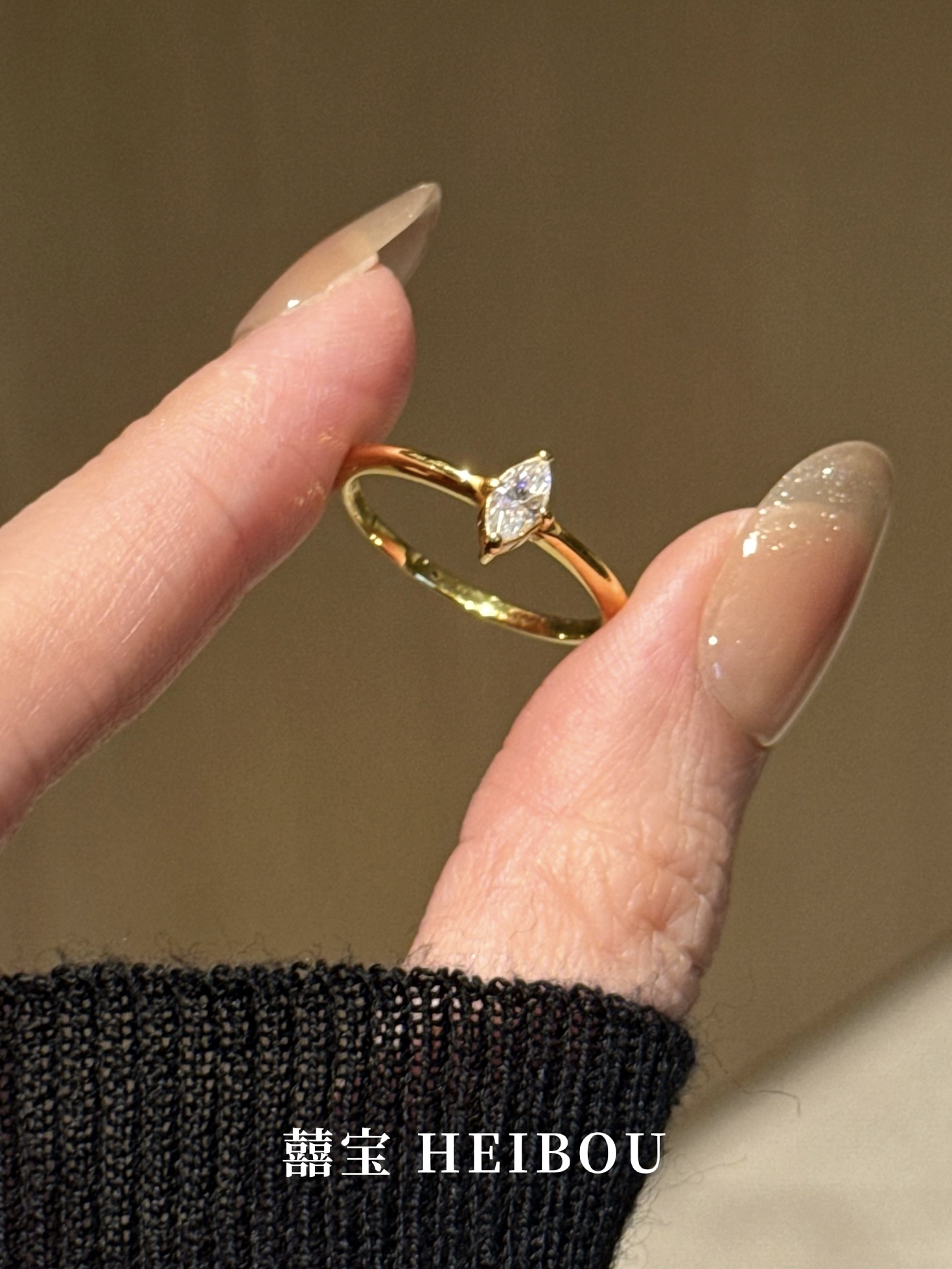 【6D镶嵌】点钻橄榄戒指