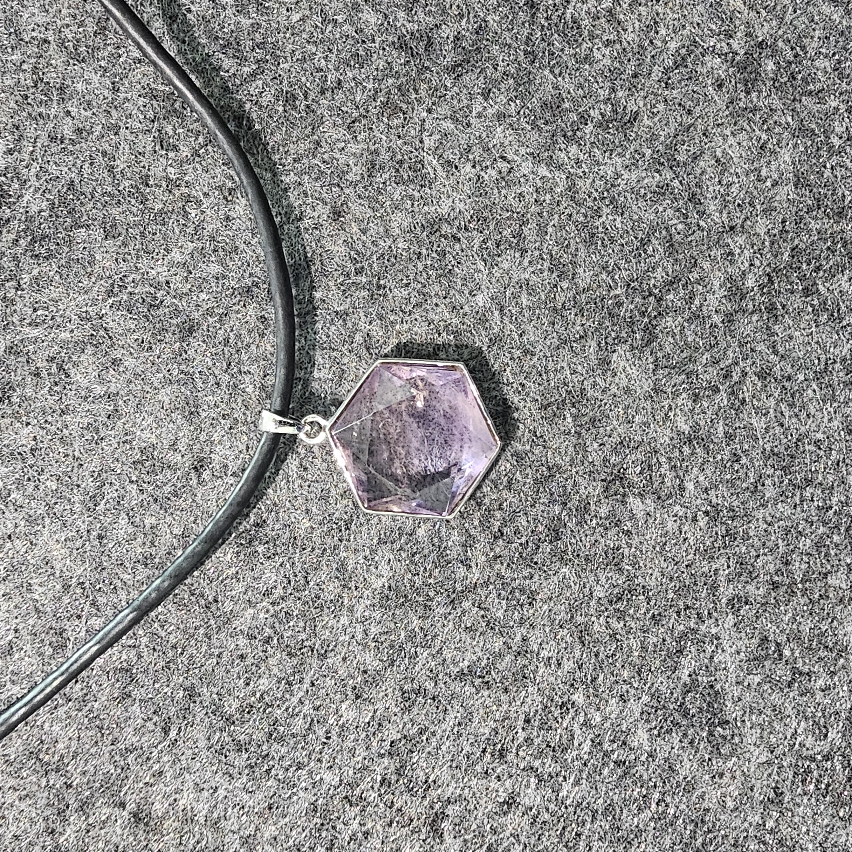 紫黃水晶六芒星925銀大衛星