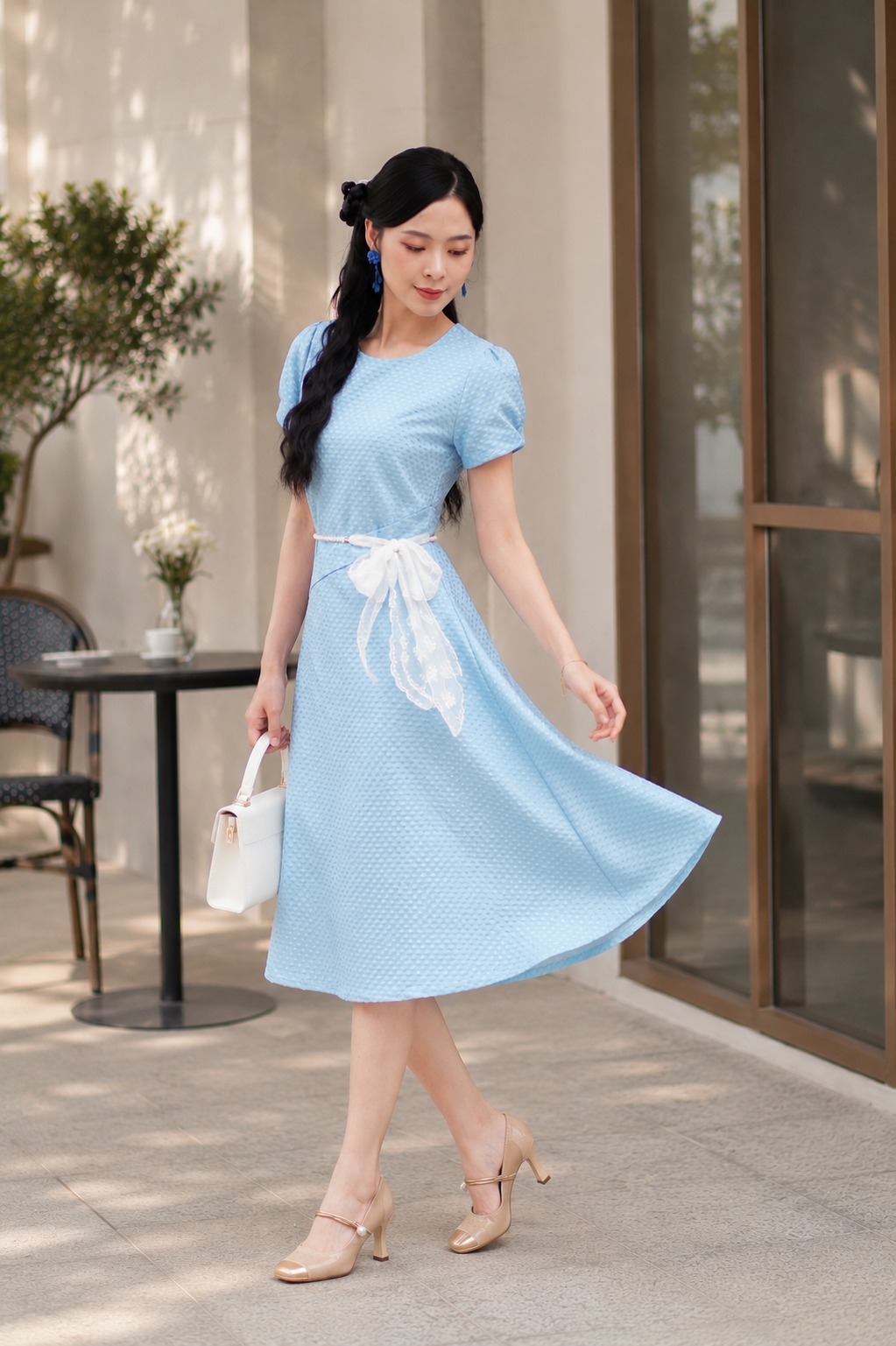210529 Celeste Textured A-Line Dress