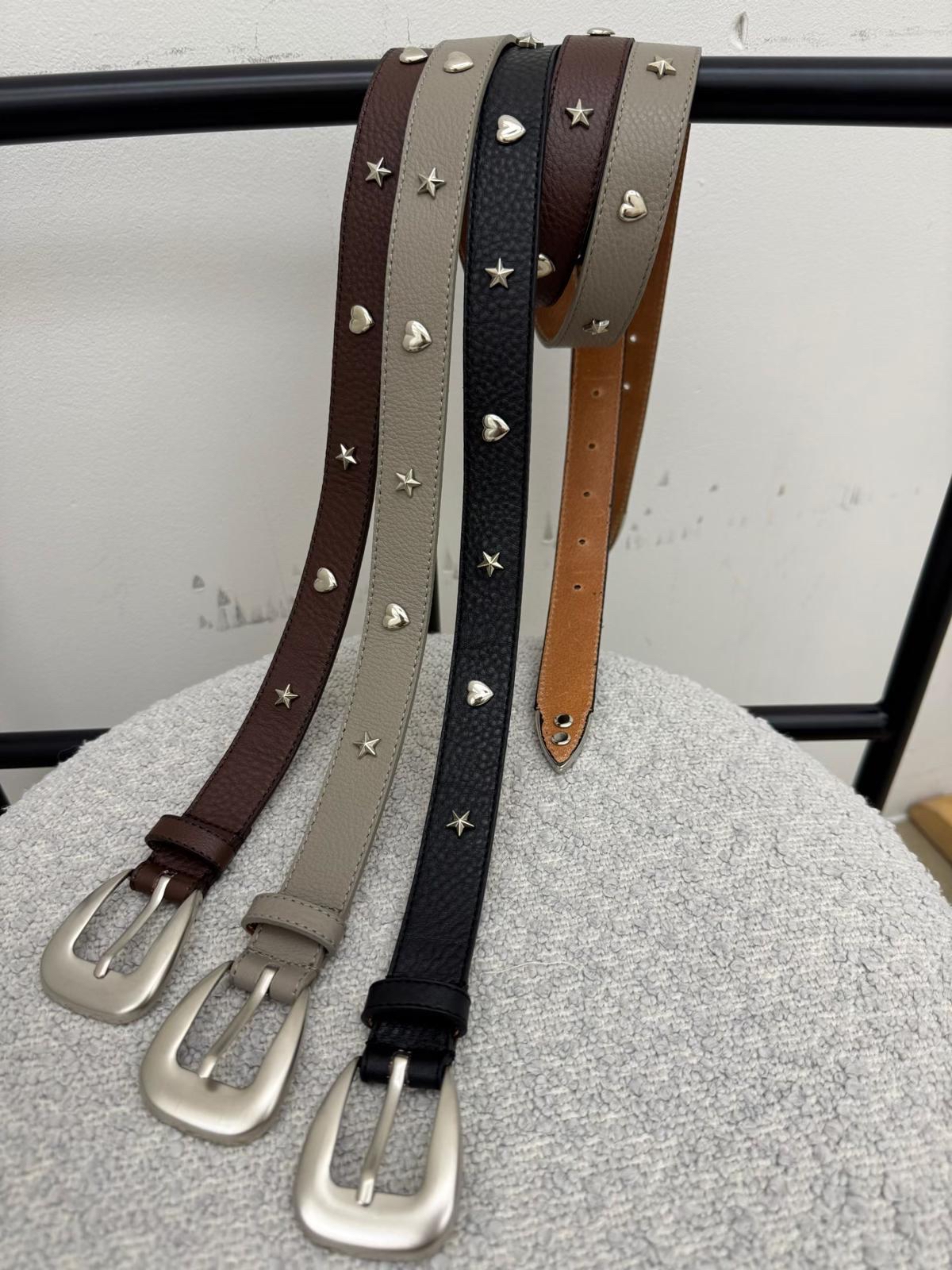 H73 星星心心牛皮Belt