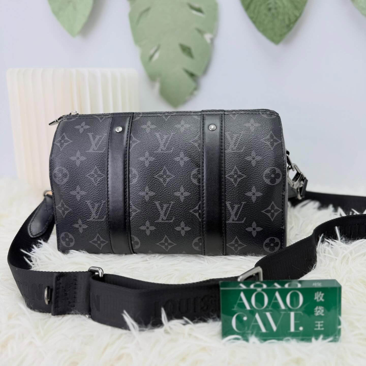 LV🤍PRE OWNED City keepall 黑色老花 晶片款 有單有盒🖤