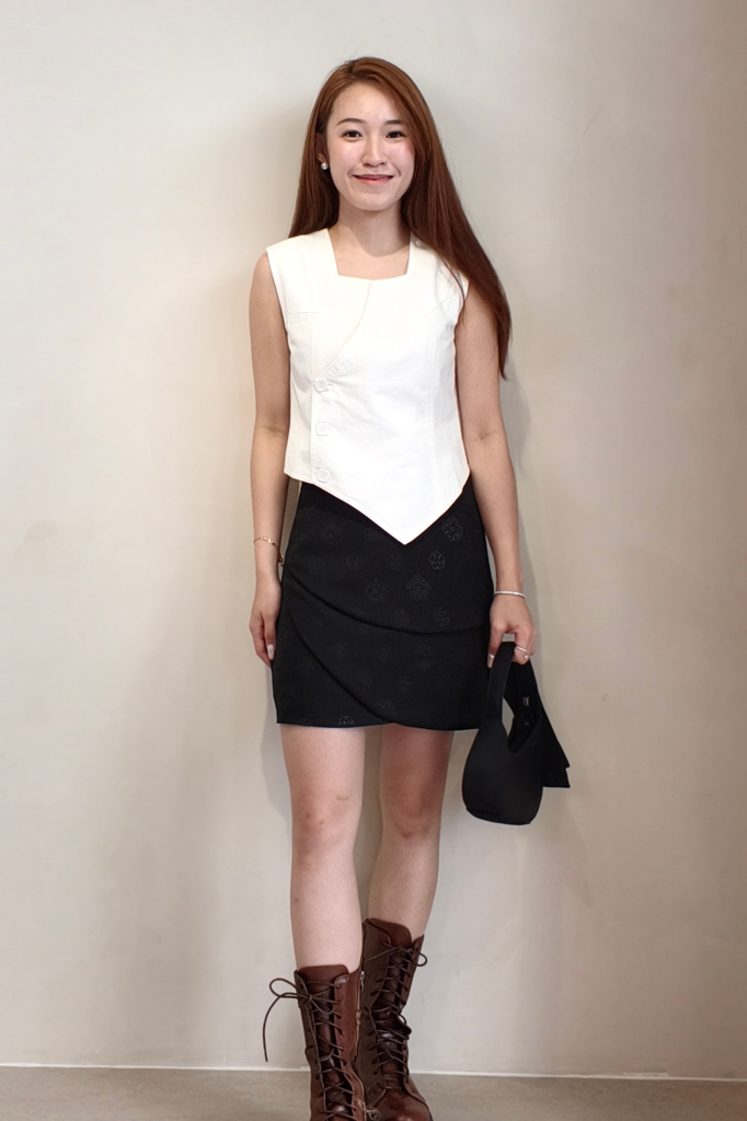 2110BB Luna Asymmetric Button Vest