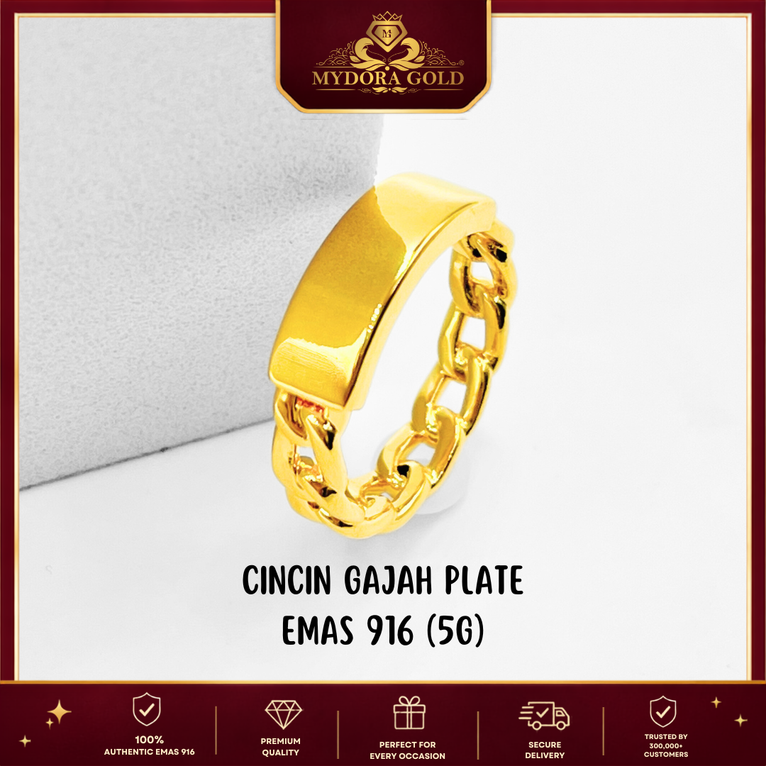 MYDORA Cincin Gajah Plate 5G l EMAS 916/22K