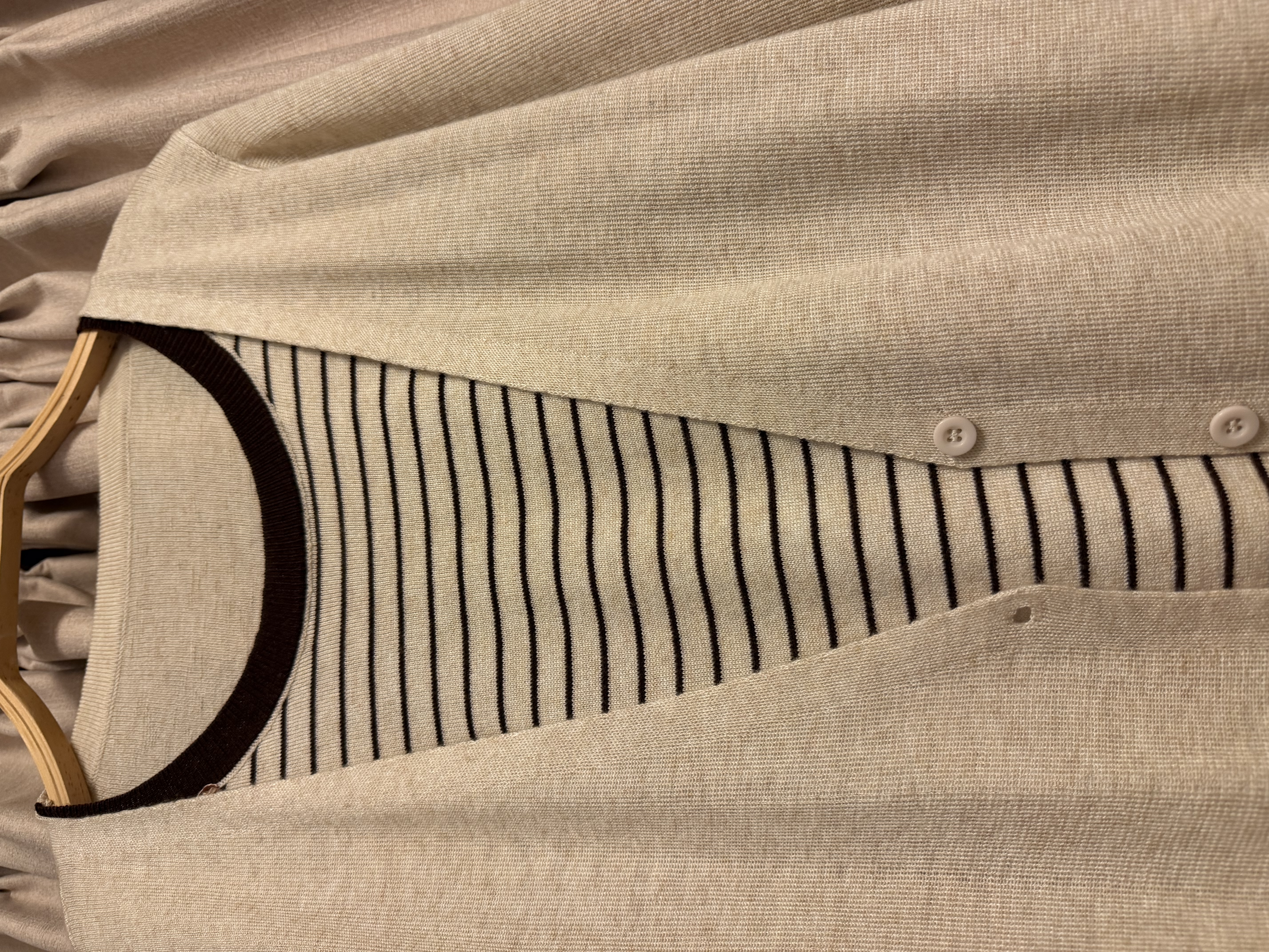 薄款春裝條紋針織假兩件