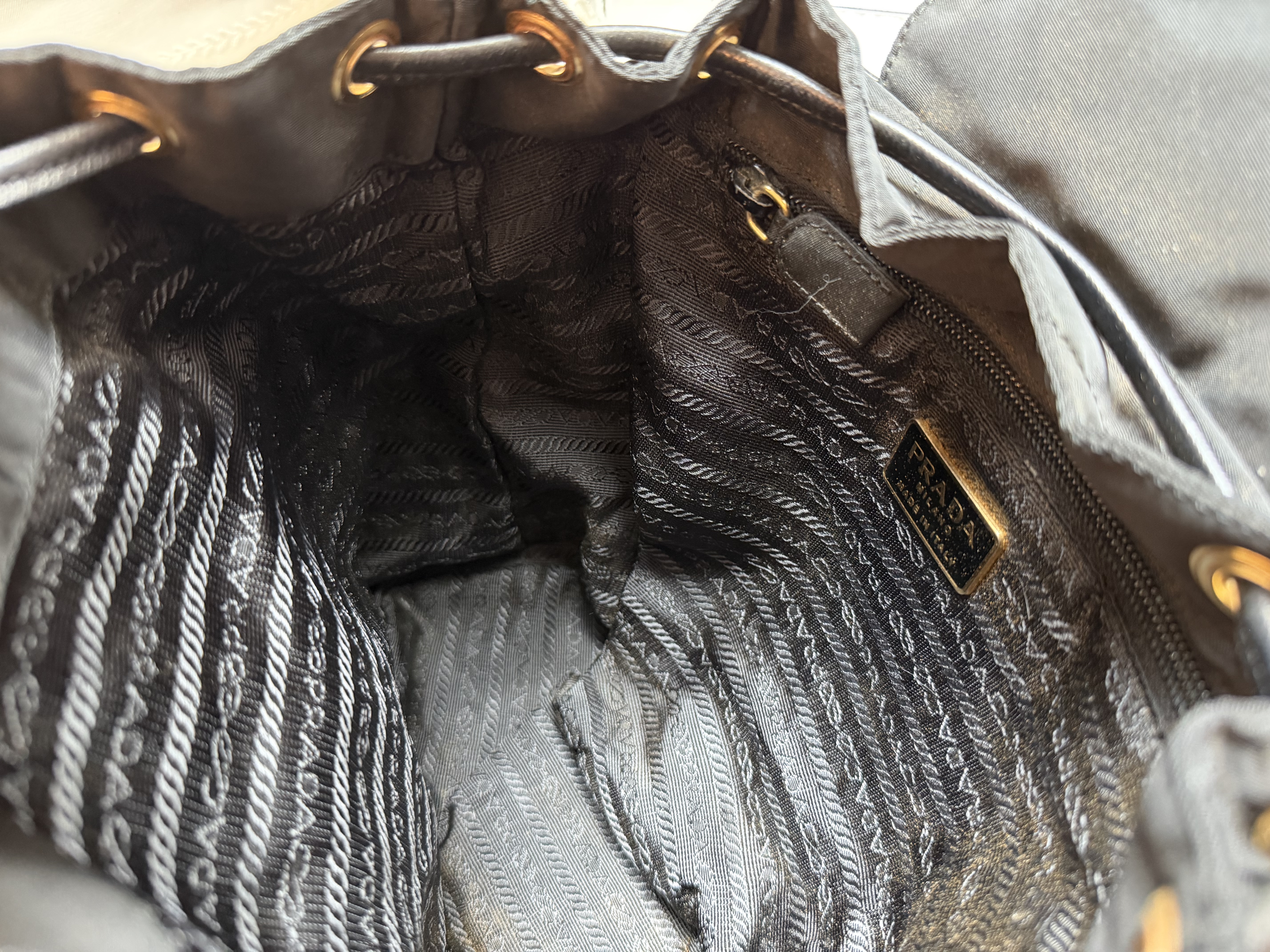 Prada black nylon backpack