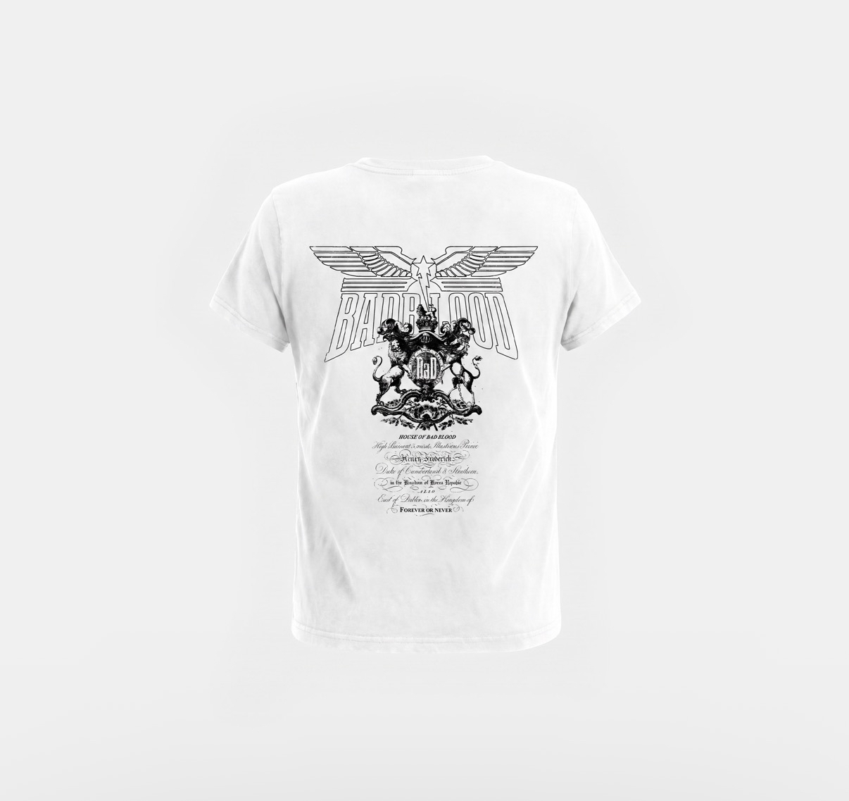 BADBLOOD新款[w-tee26-171] Lion Crest Print 1/2 T-Shirt - White