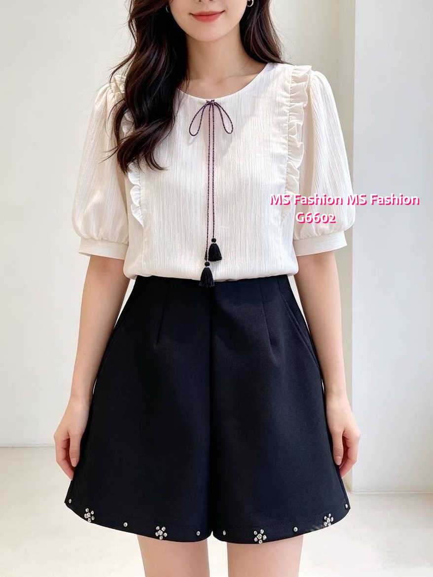 G6602 靚料肩ruffle top