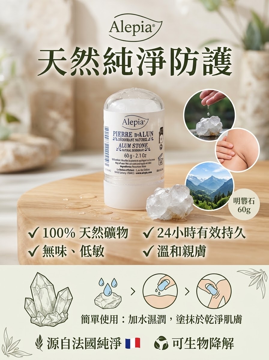 Alepia 明礬石棒（止汗石）60g