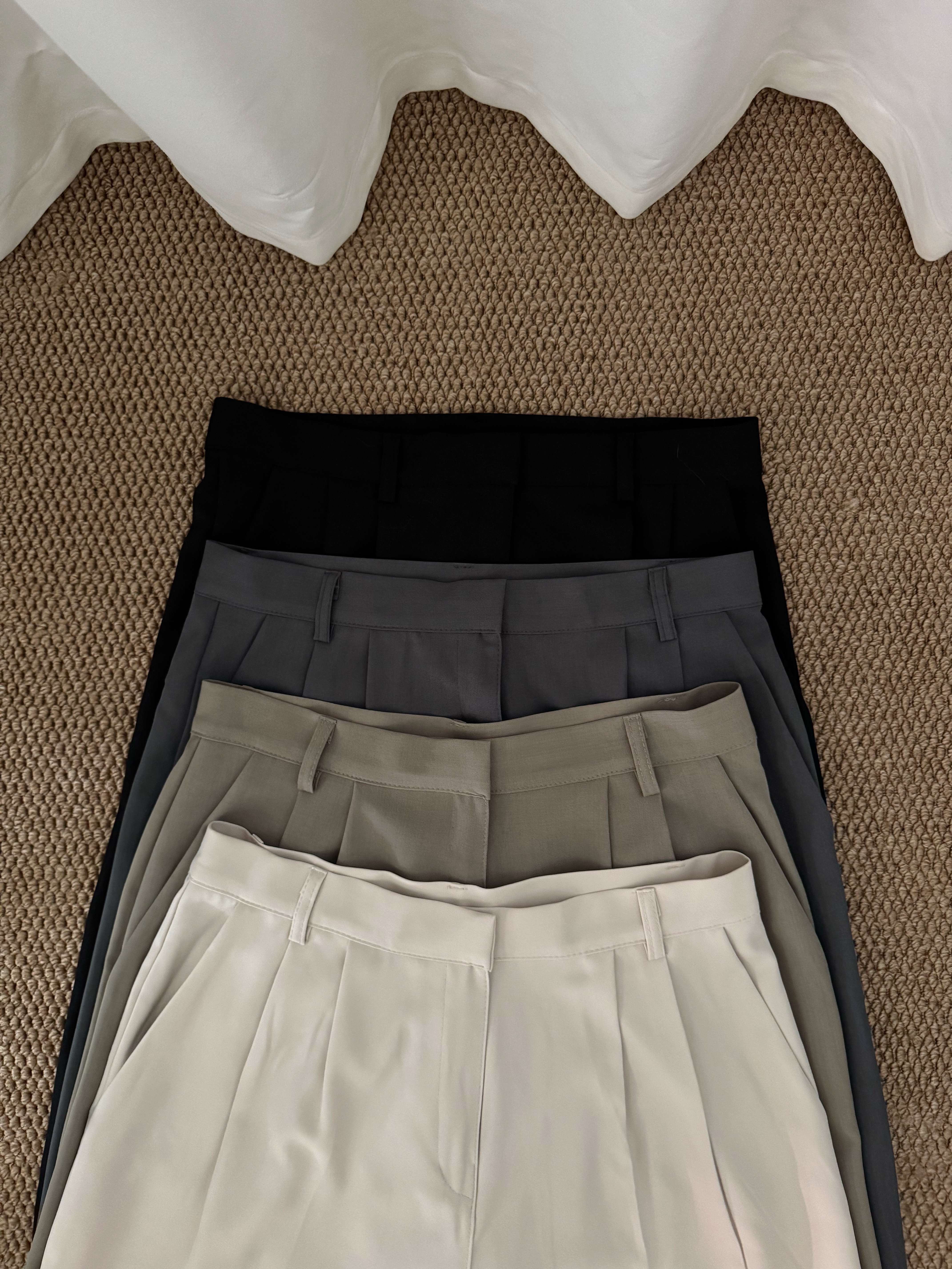 [2 VER.][四季可穿!]滑滑垂感西裝長褲(四色入/五個尺碼/兩個長度)