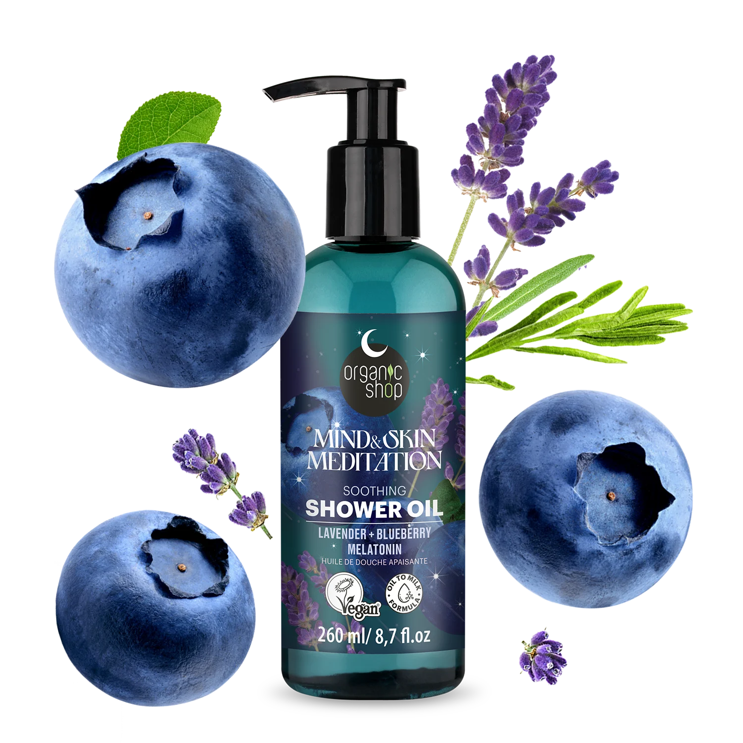 TP024 Natura Siberica  有機店薰衣草+藍莓芳香舒緩沐浴油 260ml 