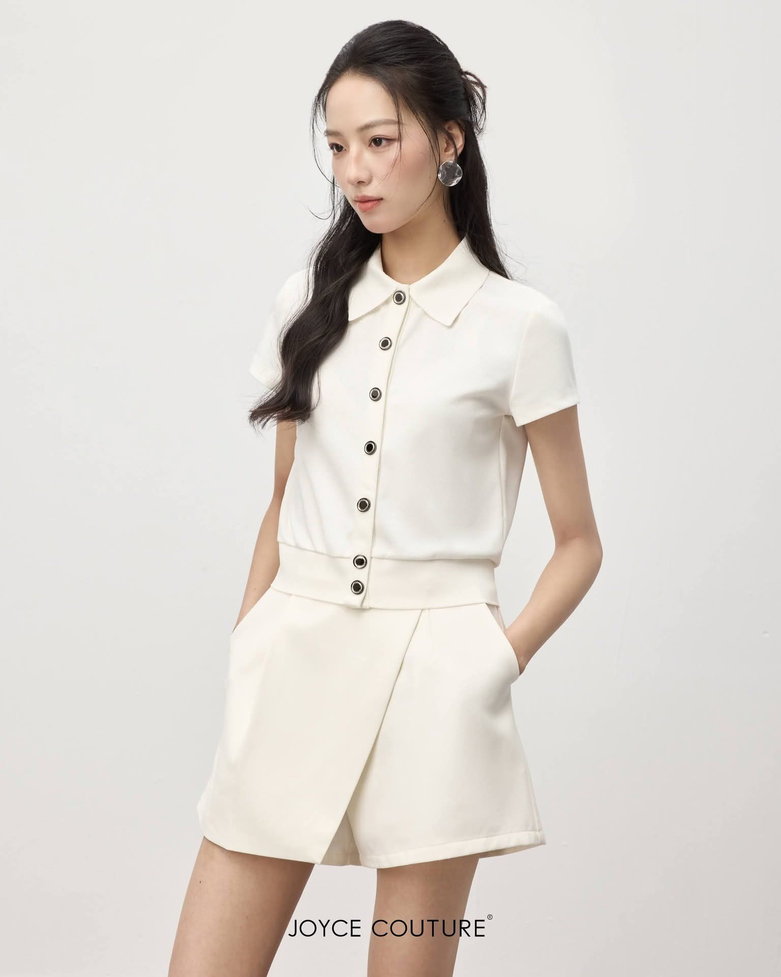 翻领罗纹针织上衣 T0769