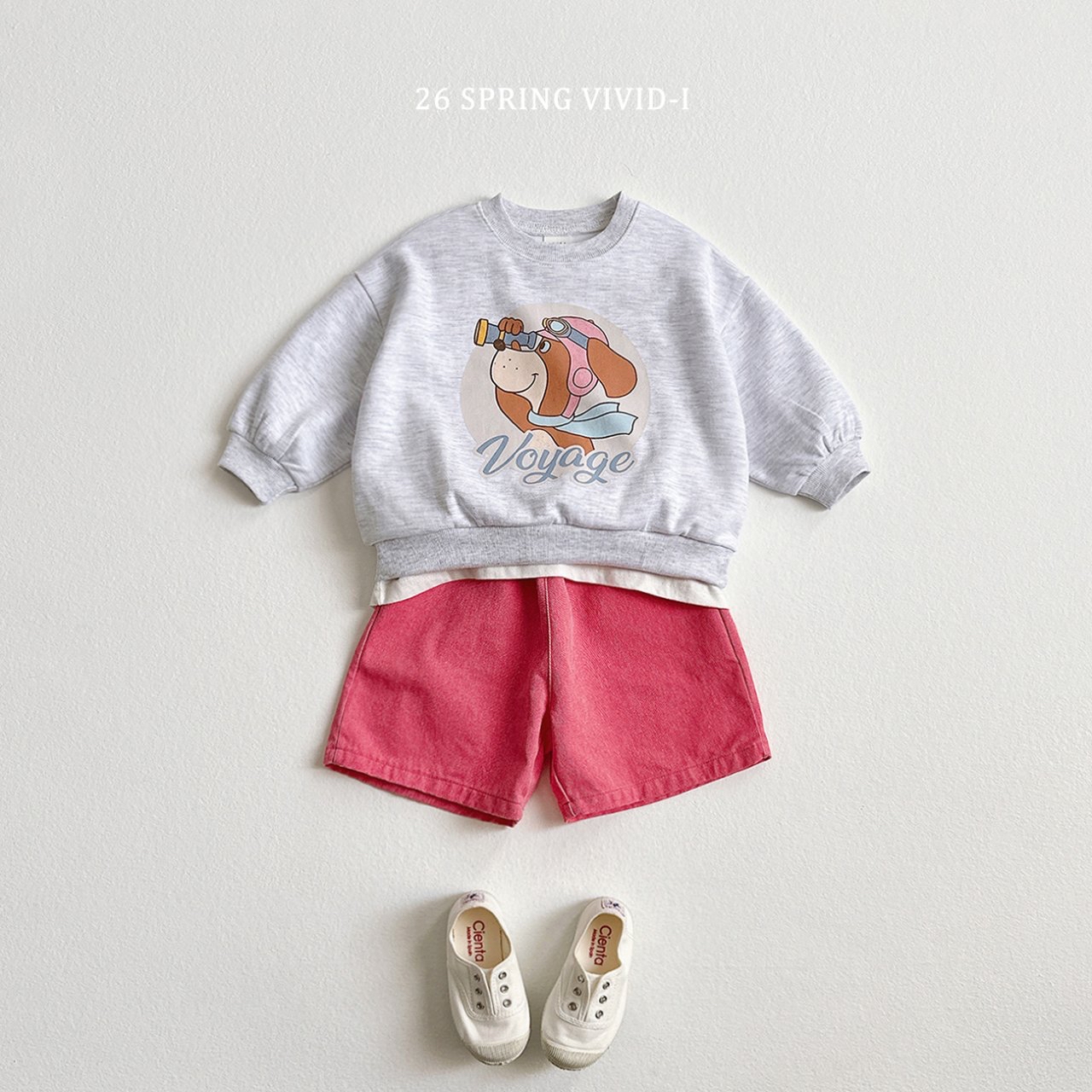 🌸預訂 韓國直送🌸🇰🇷VIVIDI三色飛行員小狗印花寬鬆衛衣