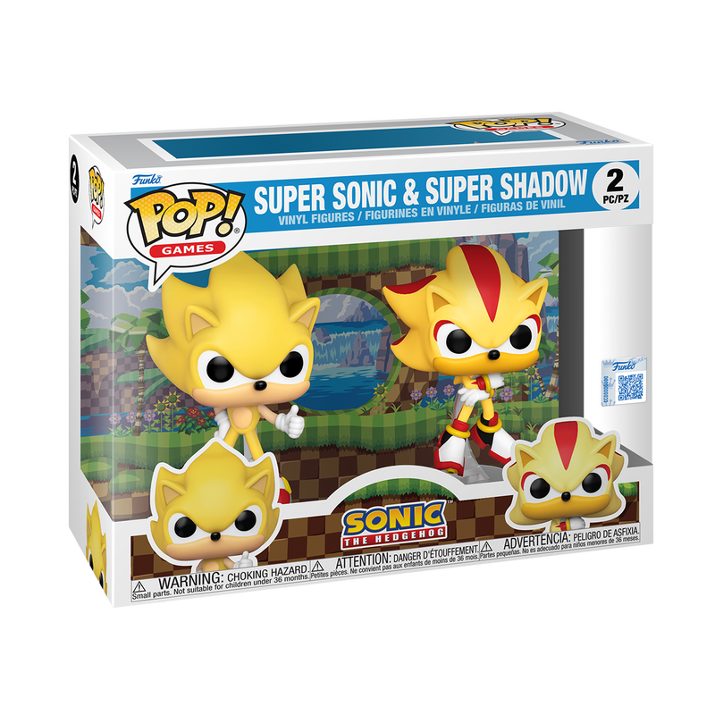 📦訂購 美國代購 Funko POP! SONIC THE HEDGEHOG Super Sonic & Super Shadow 2-Pack (Flocked) Figure 超音鼠 植絨款 模型