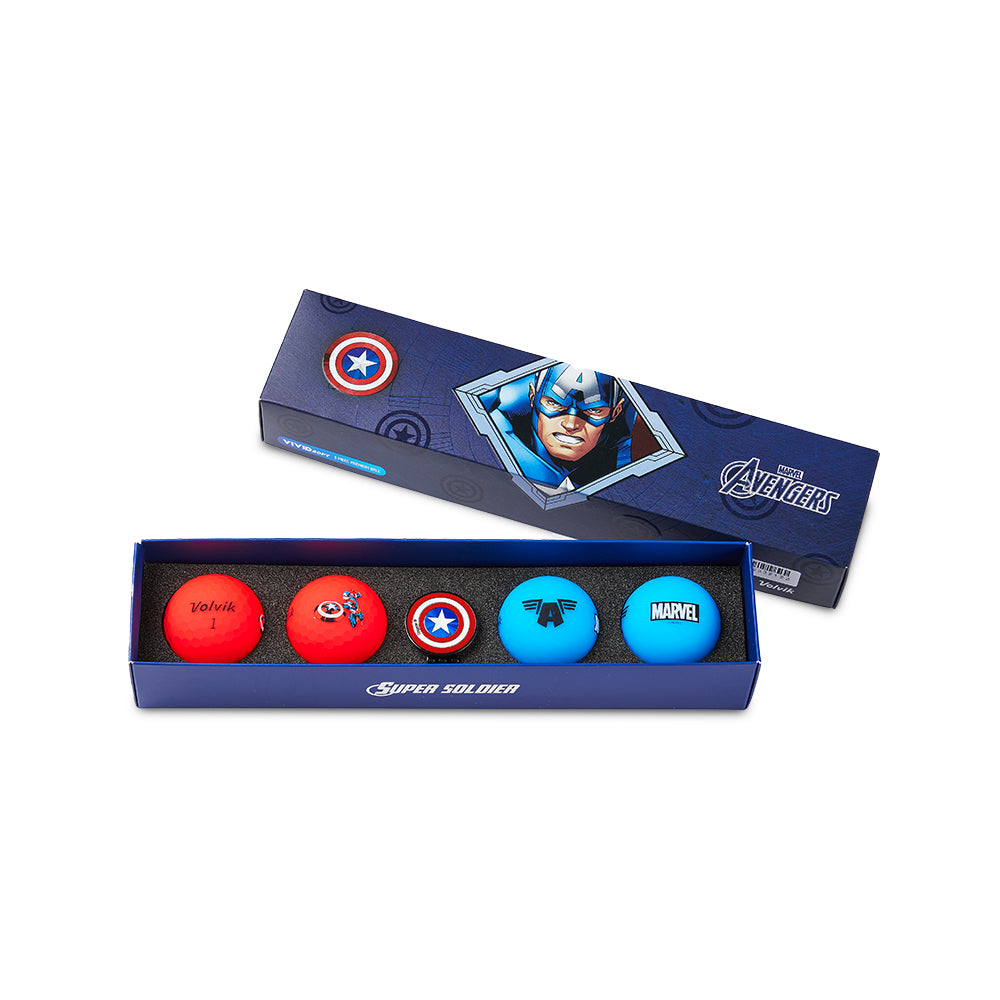 VOLVIK CAPTAIN AMERICA 禮盒 美國隊長球標與帽夾 
