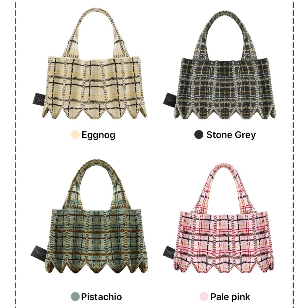 PLEATSMAMA Tweed Mini Tote Bag (4色)