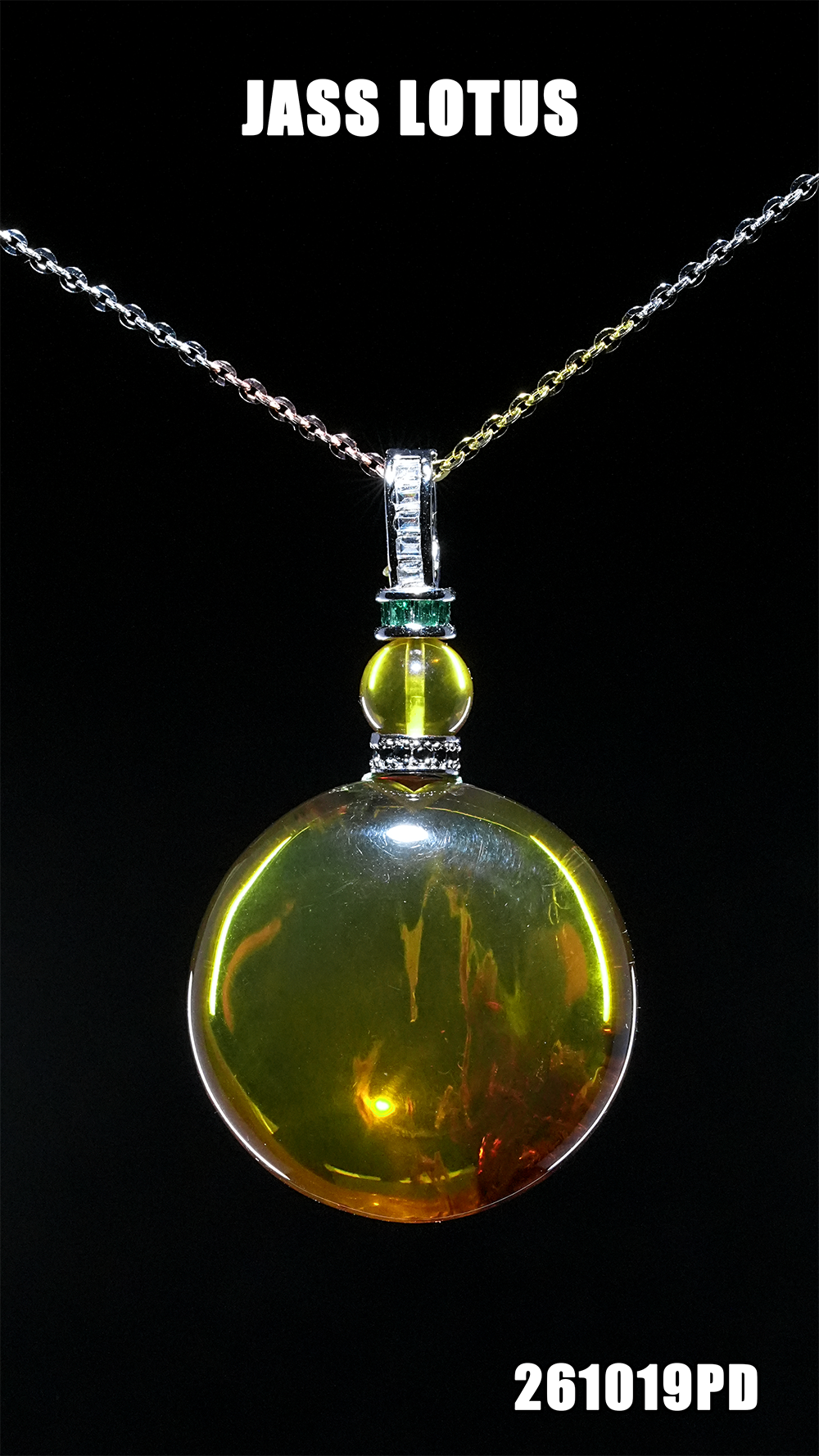 緬甸天然琥珀特色高藍植物景珀無事牌吊墜