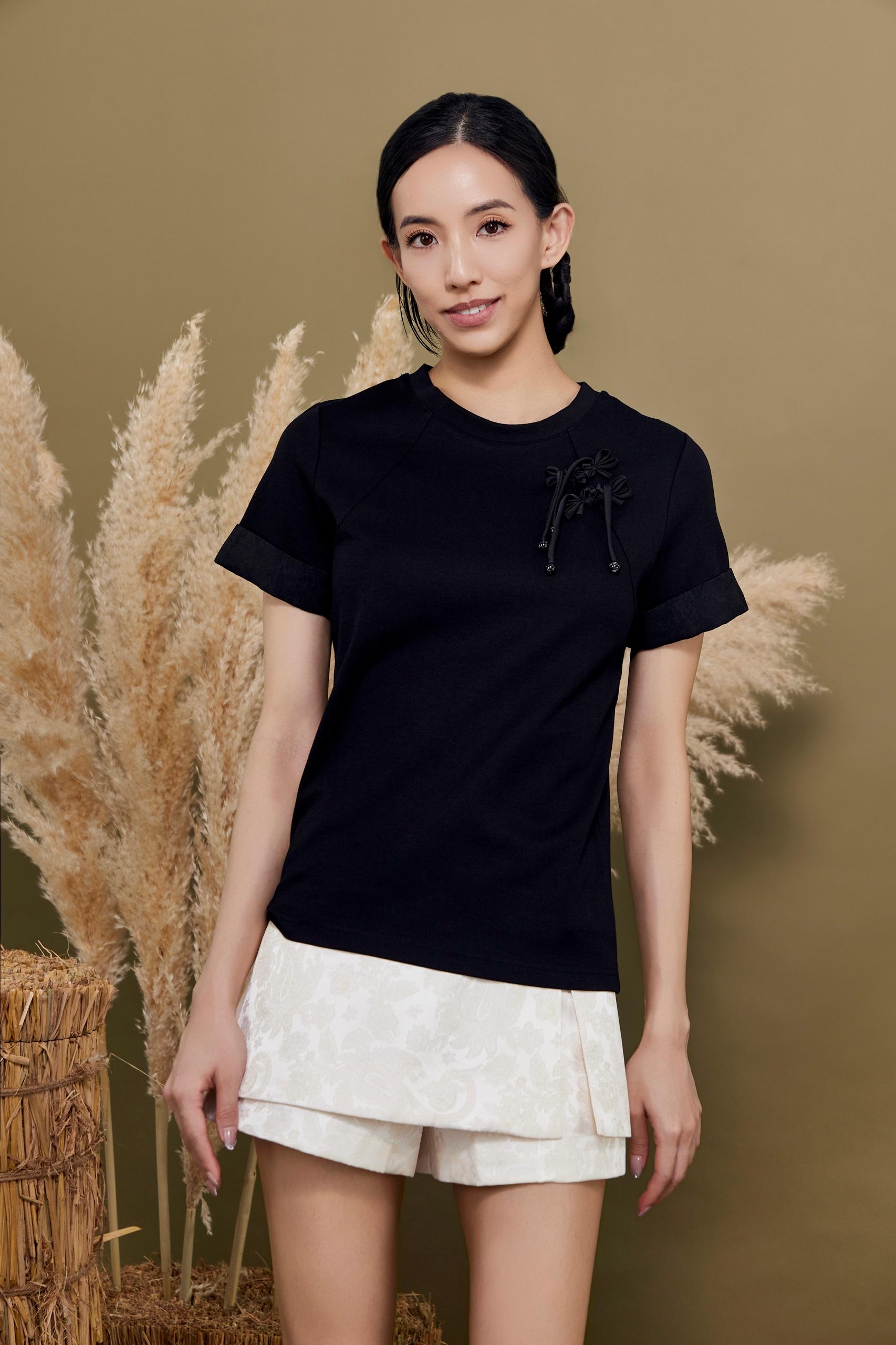 CB2788 Oriental Blossom Cotton Knit Top