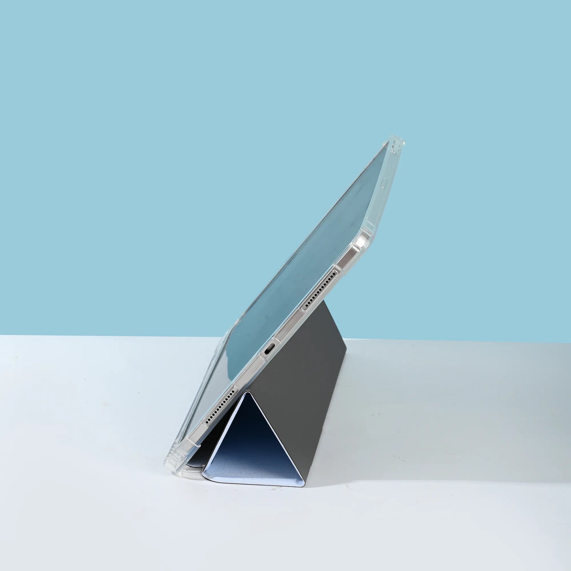 【Burgundy Ribbons in Full Printing】透明磨砂書本式 iPad Case