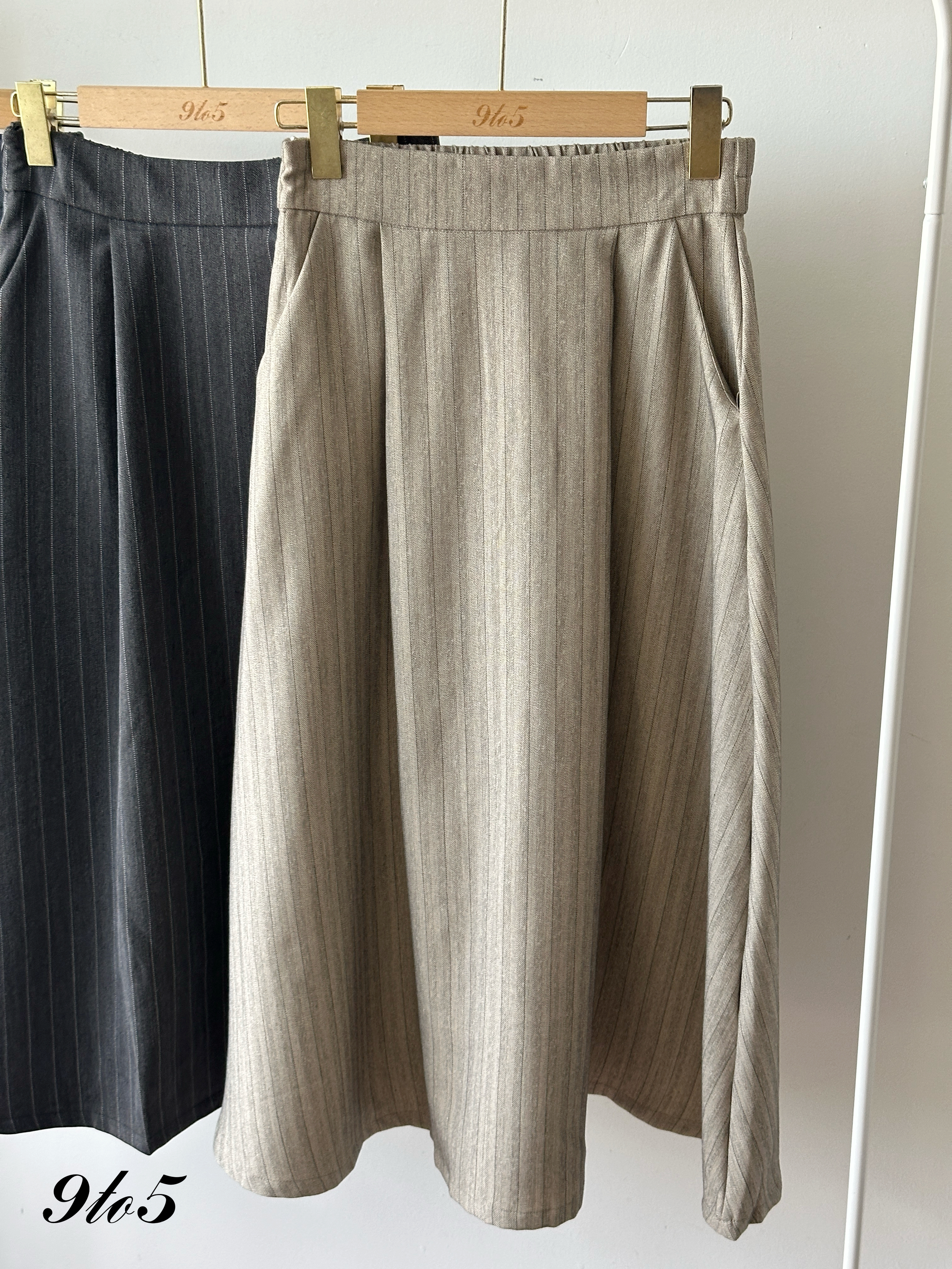 S1939 A Line Stripe Skirt - 3 Colors 
